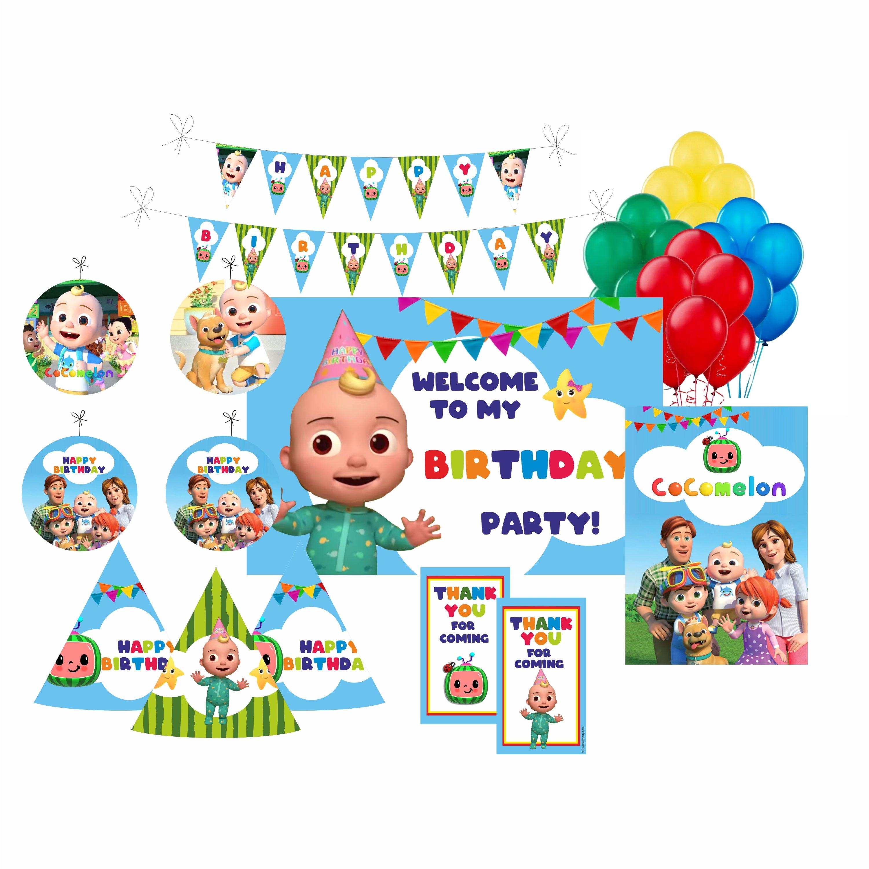 Cocomelon theme Party Decorations Kit - 80 Pieces Combo Pack BIRTHDAYS Pretty UR Party