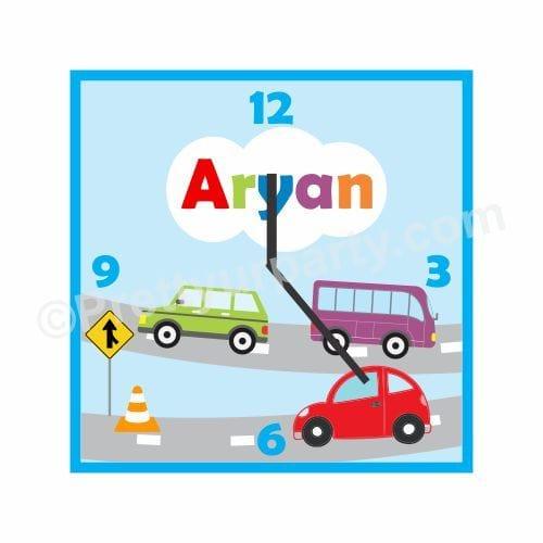 Personalized Colorful Cars Clock RETURN GIFTS Pretty UR Party
