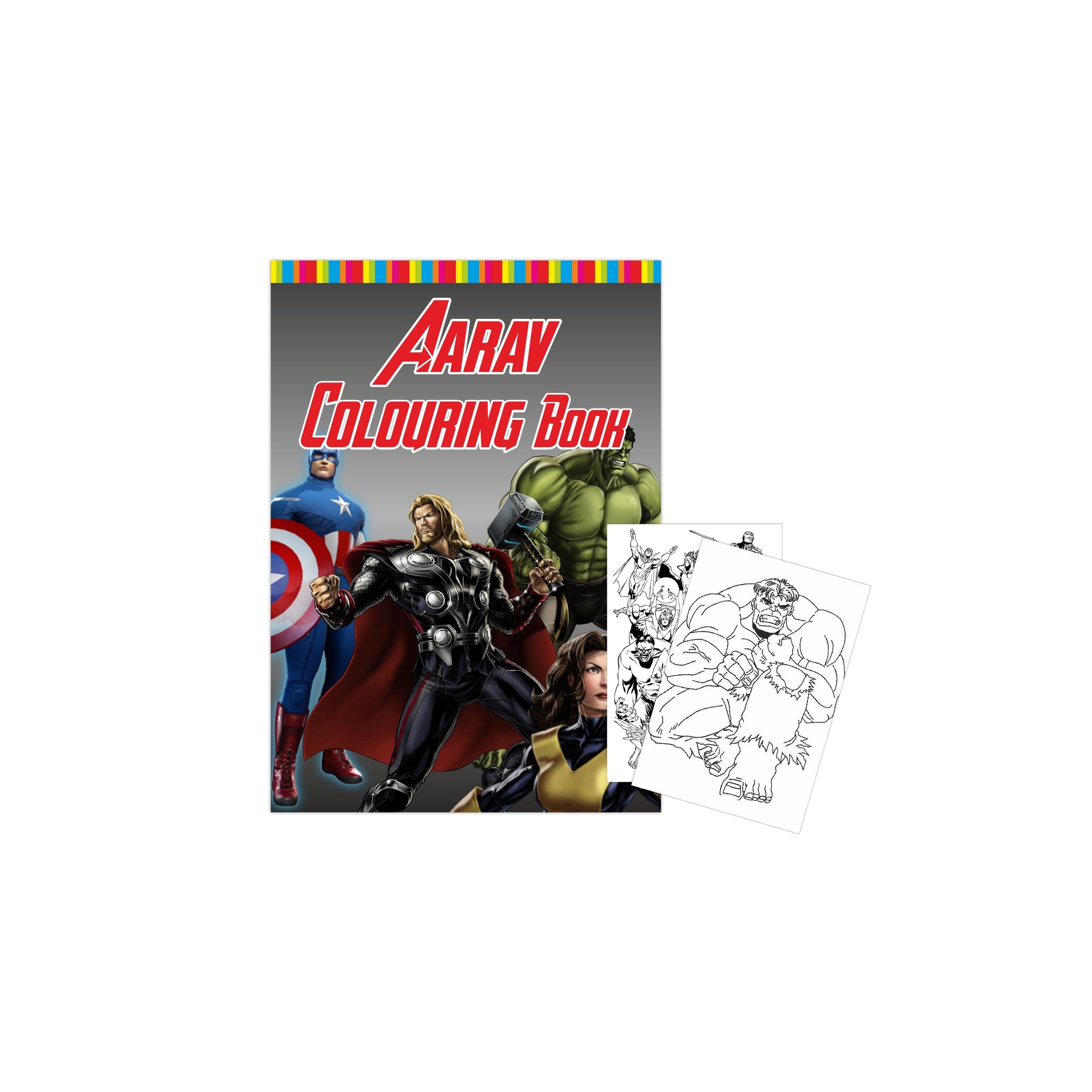 Avengers Colouring Book PERSONALISED Pretty UR Party
