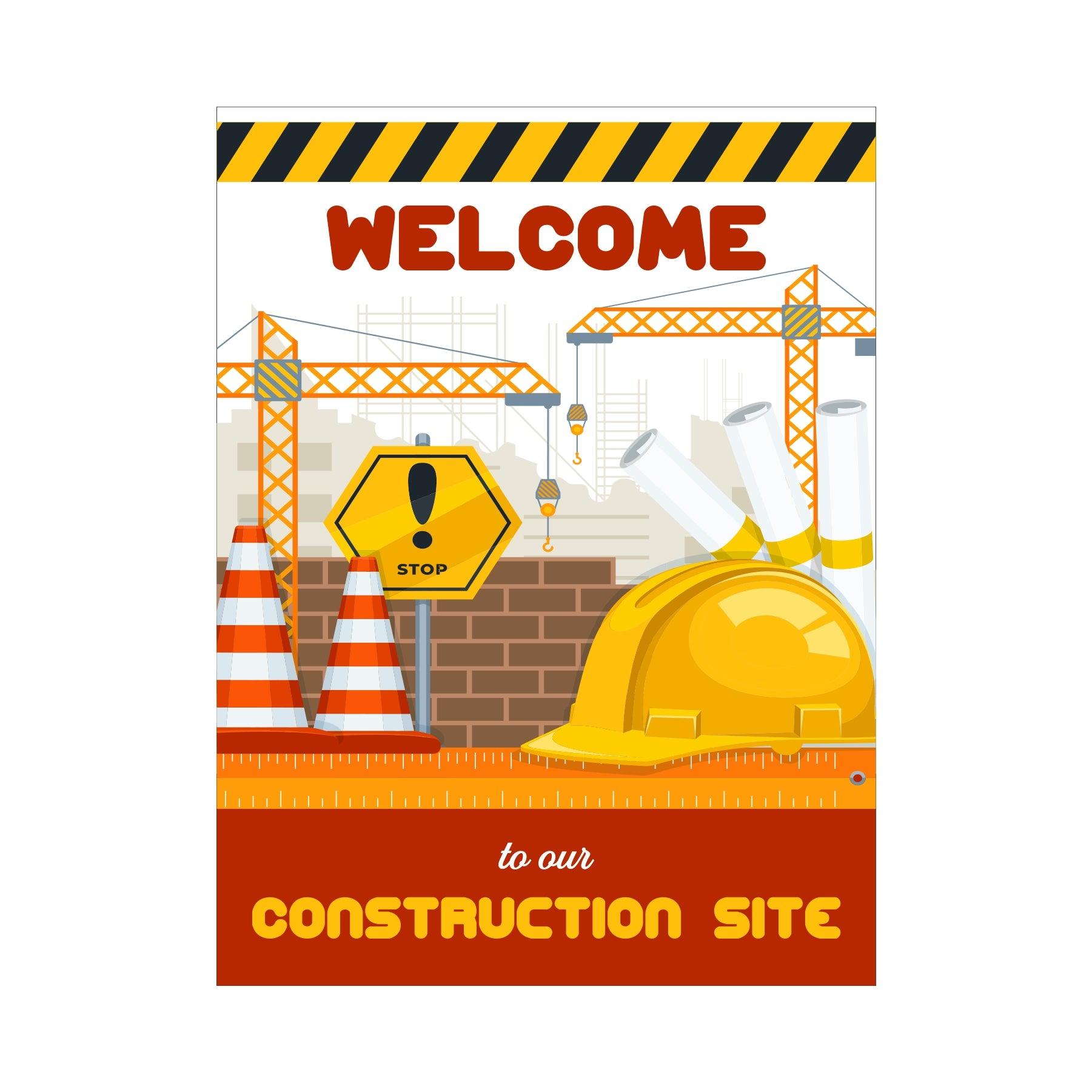 Construction Welcome Board THEME PARTIES Pretty UR Party