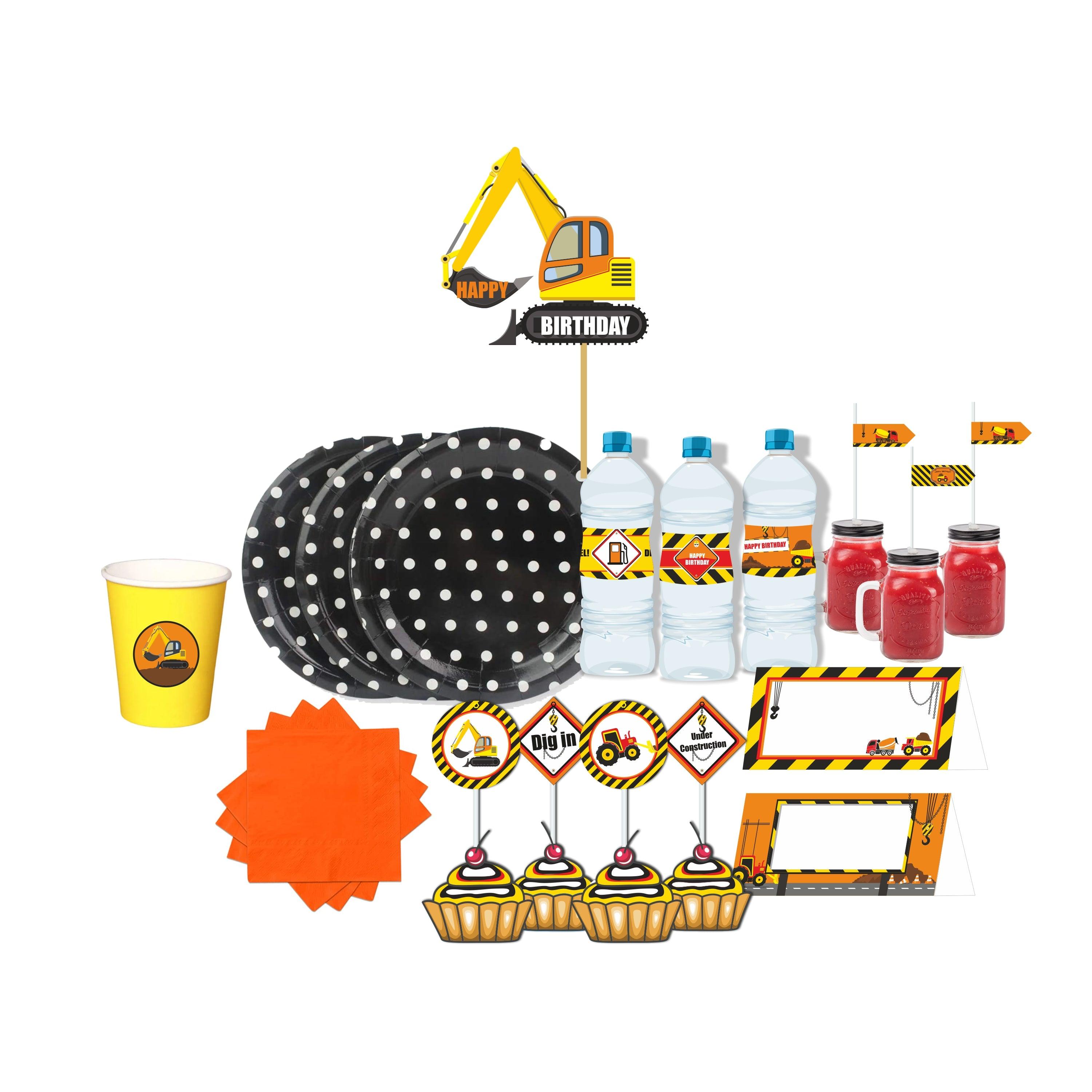 Construction Tableware Package - 67 pieces Pack TABLEWARE Pretty UR Party