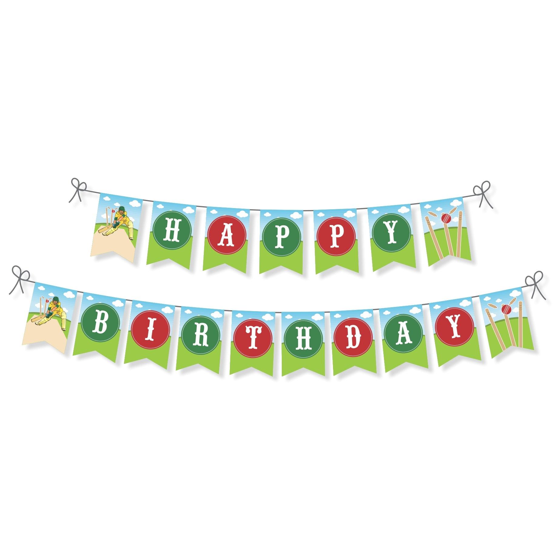 Cricket Theme Bunting THEME PARTIES Pretty UR Party