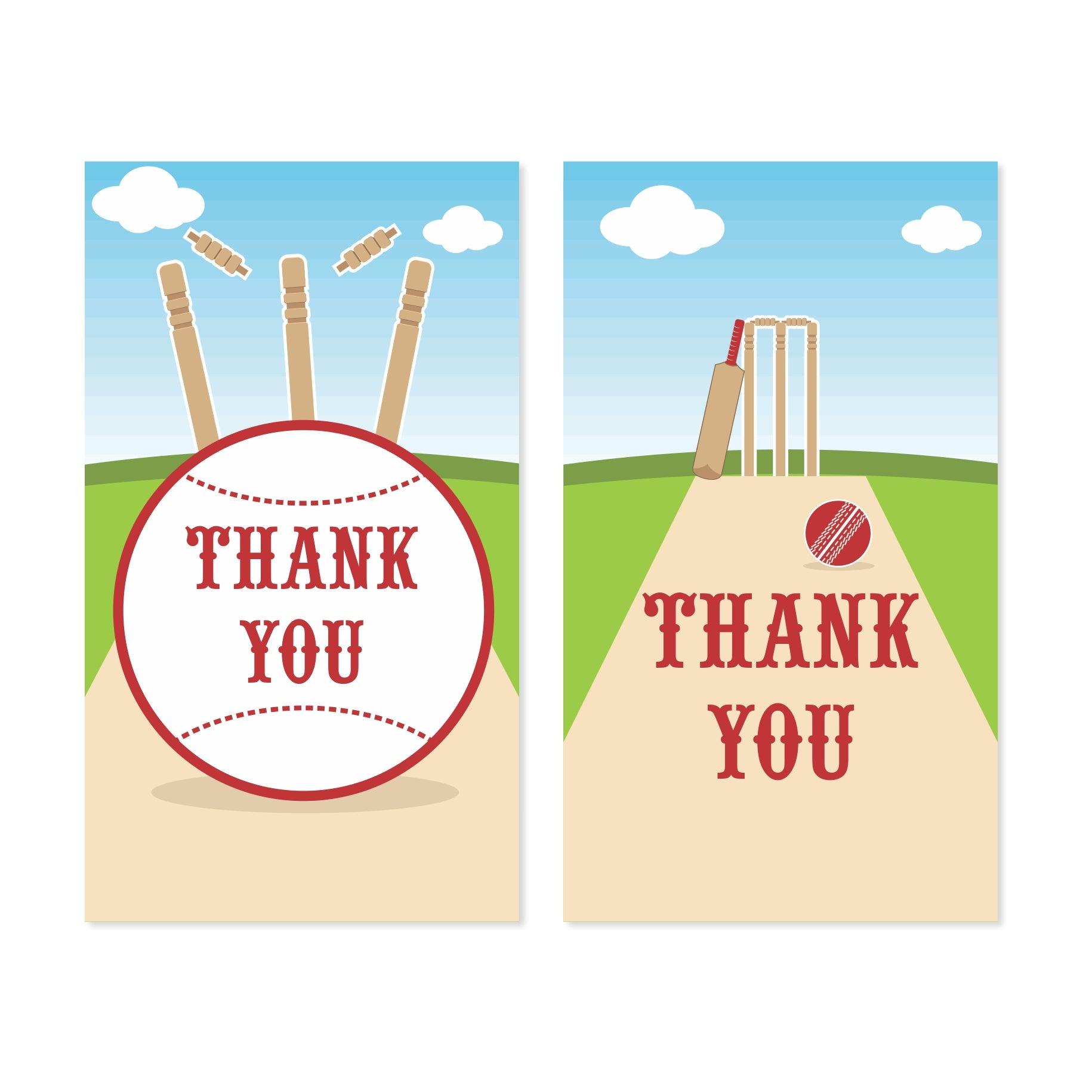 Cricket Theme Thank you Tags THEME PARTIES Pretty UR Party