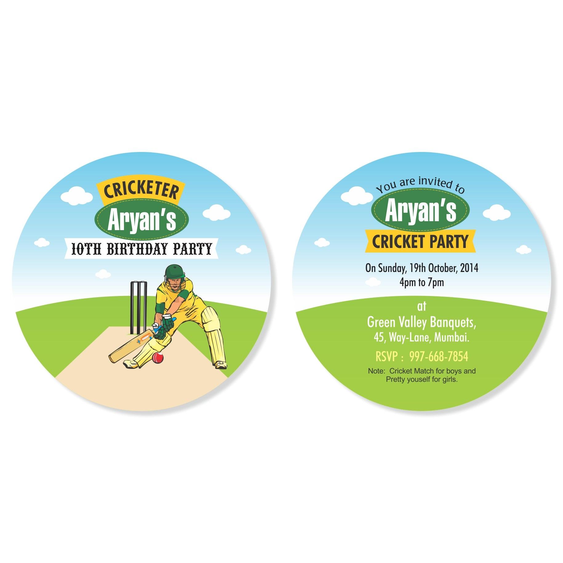 Cricket Theme Invitations ALL PARTY SUPPLIES Pretty UR Party