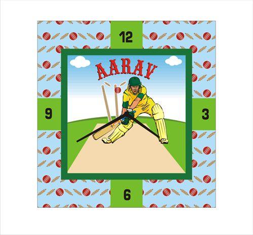 Personalised Cricket Clock THEME PARTIES Pretty UR Party