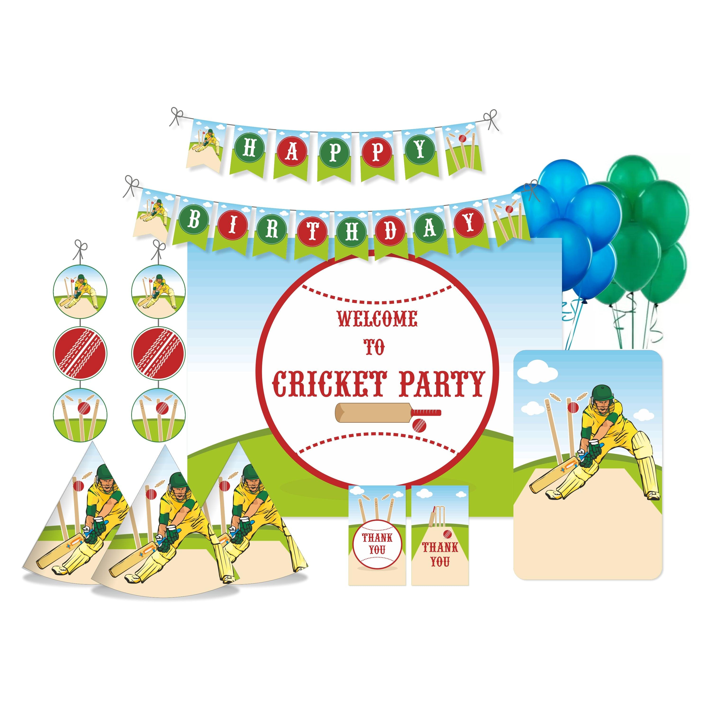 Cricket Party Decorations Kit - 80 pieces combo pack THEME PARTIES Pretty UR Party