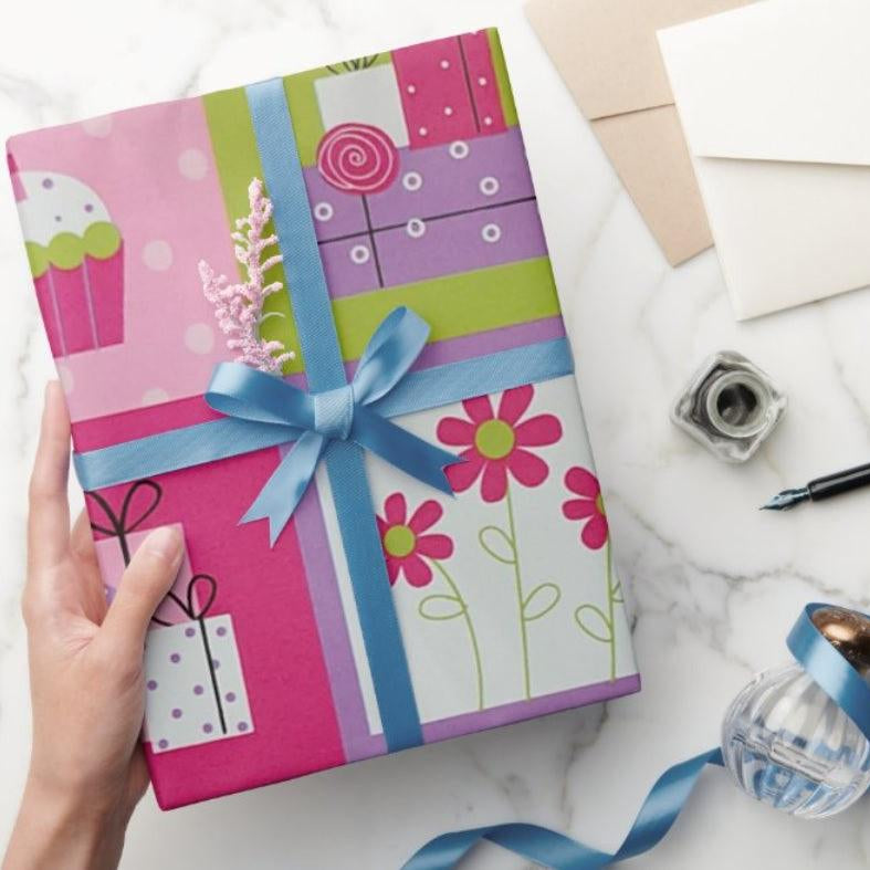 Cakes & Gifts Wrapping Paper (Pack of 5) ACCESSORIES Pretty UR Party