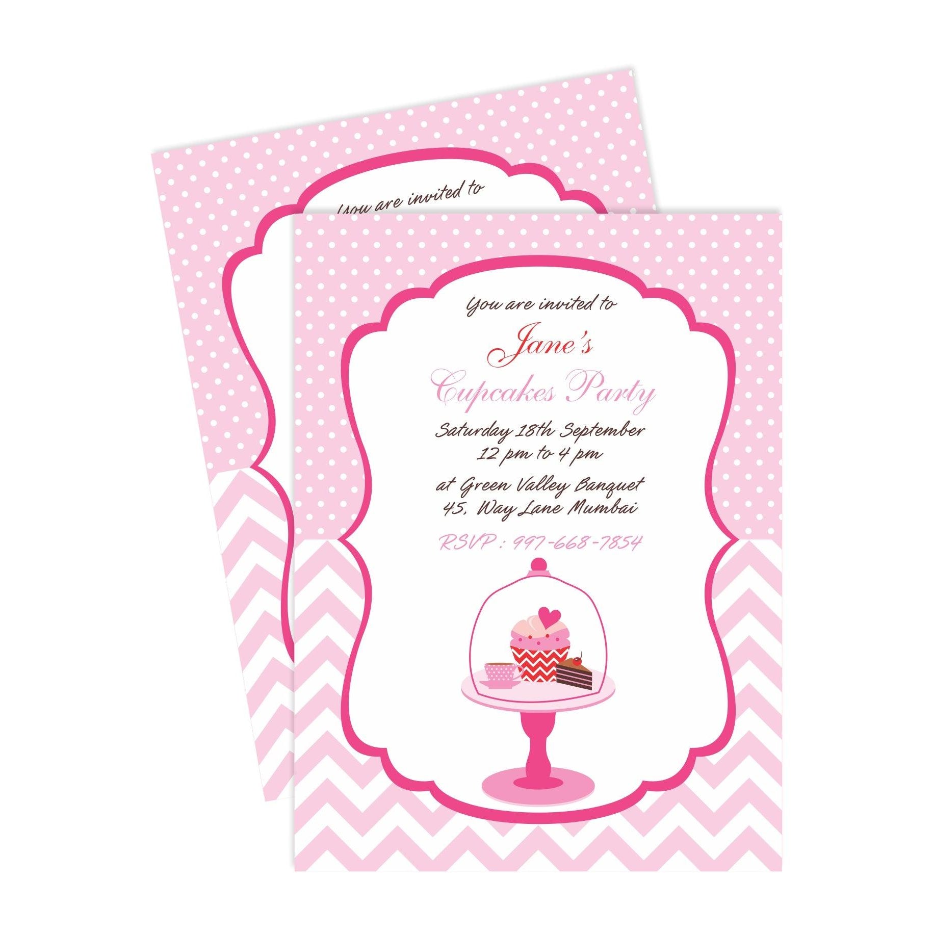 Cupcake E-Invitations THEME PARTIES Pretty UR Party