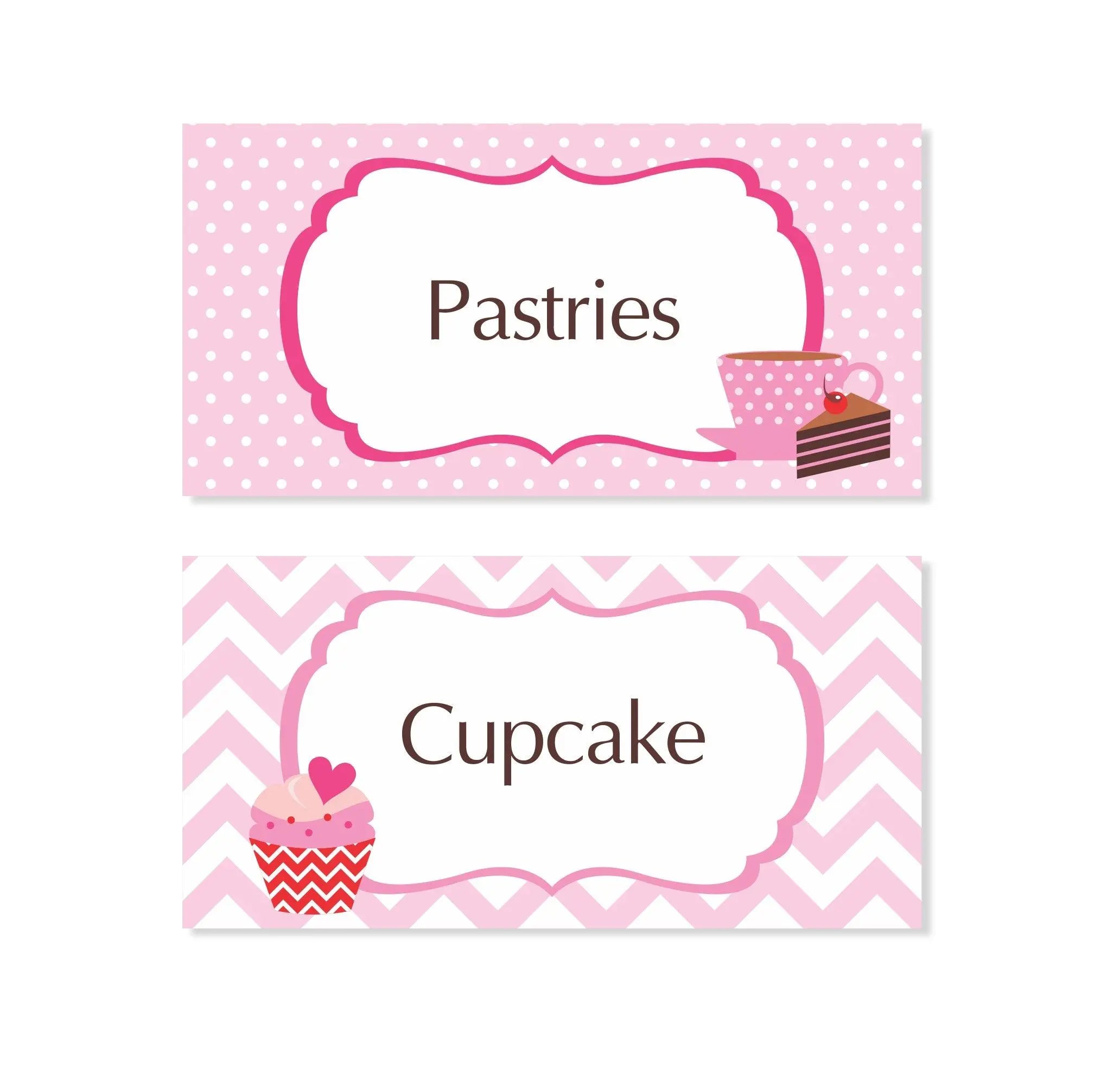 Cupcake Food Labels / Buffet Table Cards THEME PARTIES Pretty UR Party Cupcake Food Labels / Buffet Table Cards THEME PARTIES Pretty UR Party