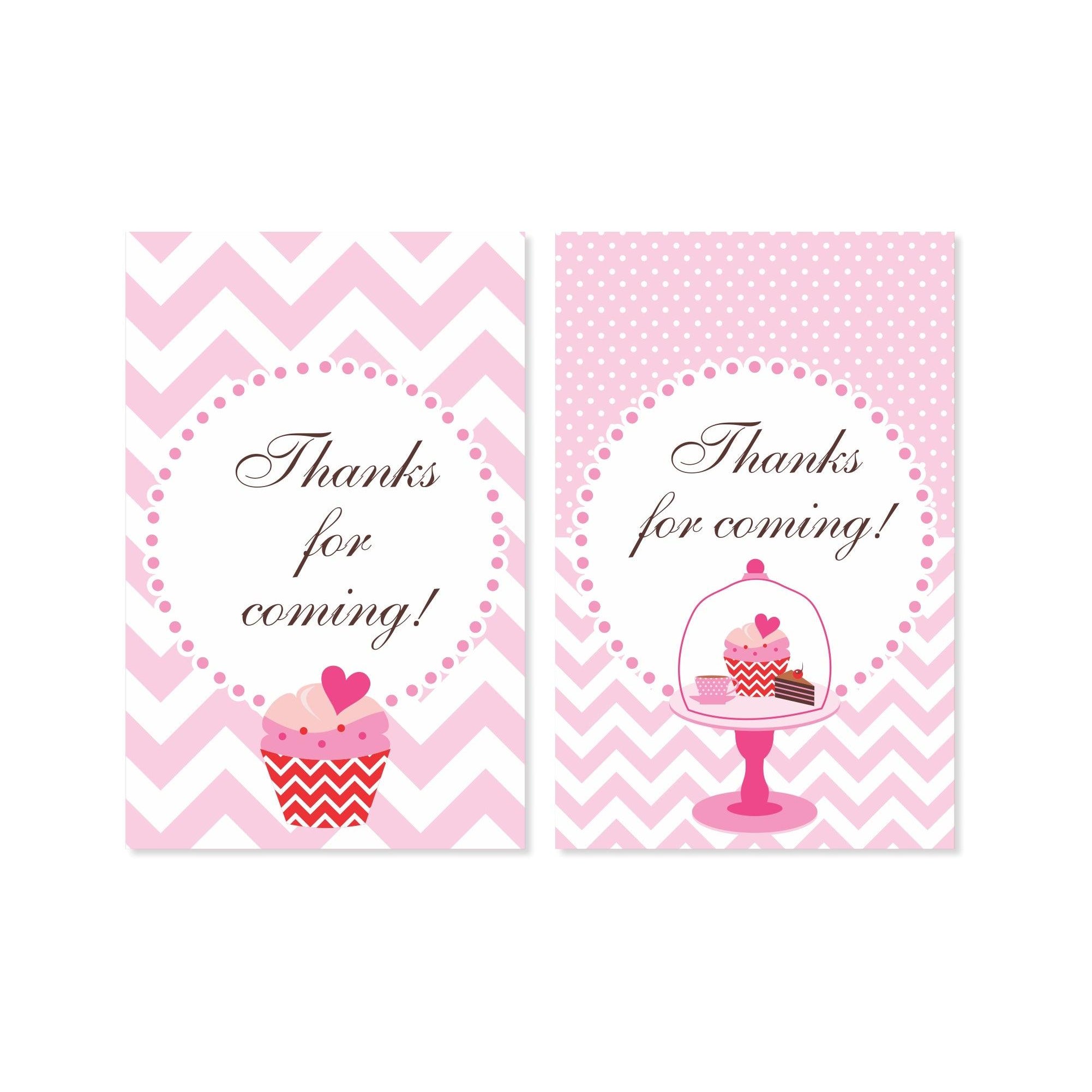 Cupcake Theme Thank you Tags THEME PARTIES Pretty UR Party