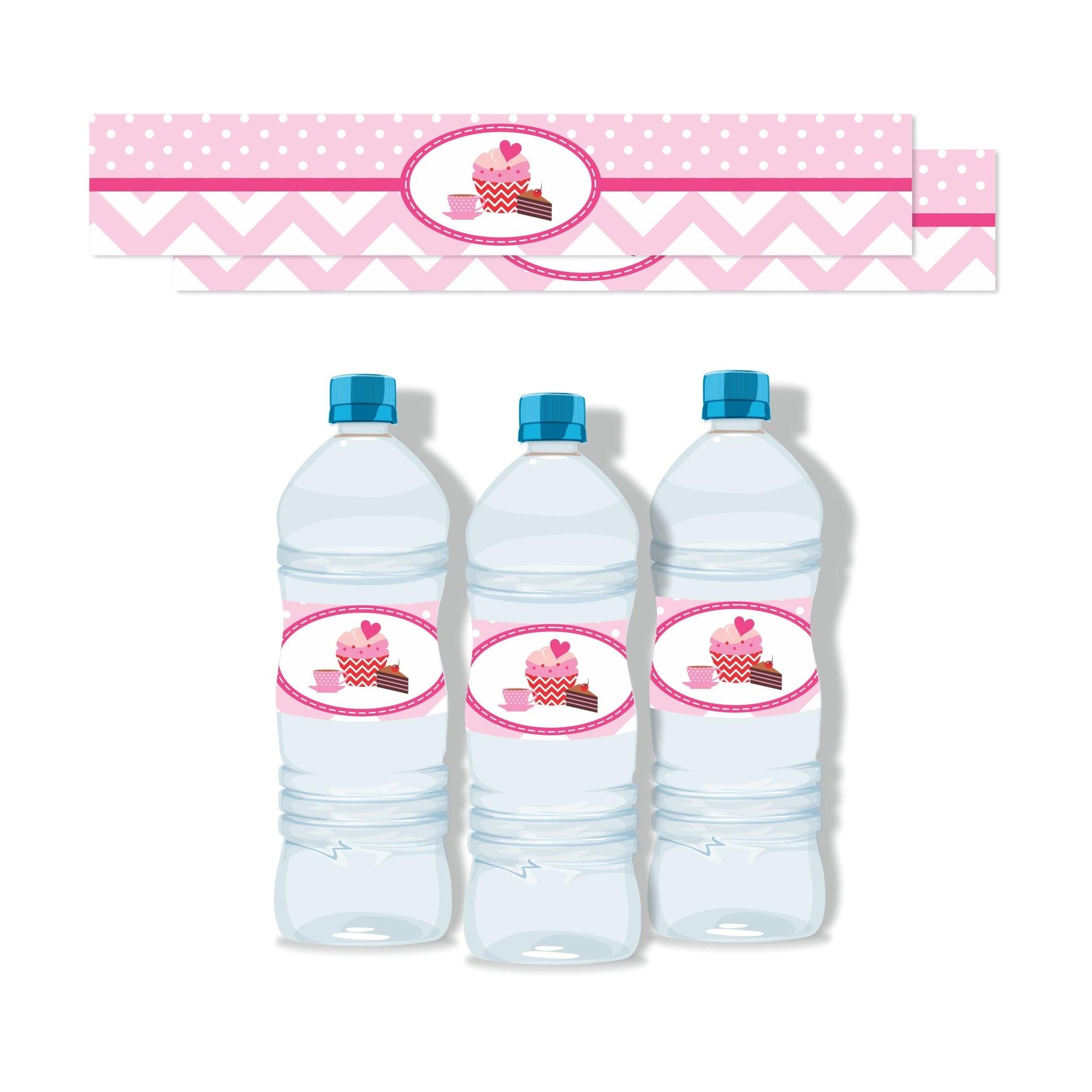 Cupcake Water Bottle Labels THEME PARTIES Pretty UR Party