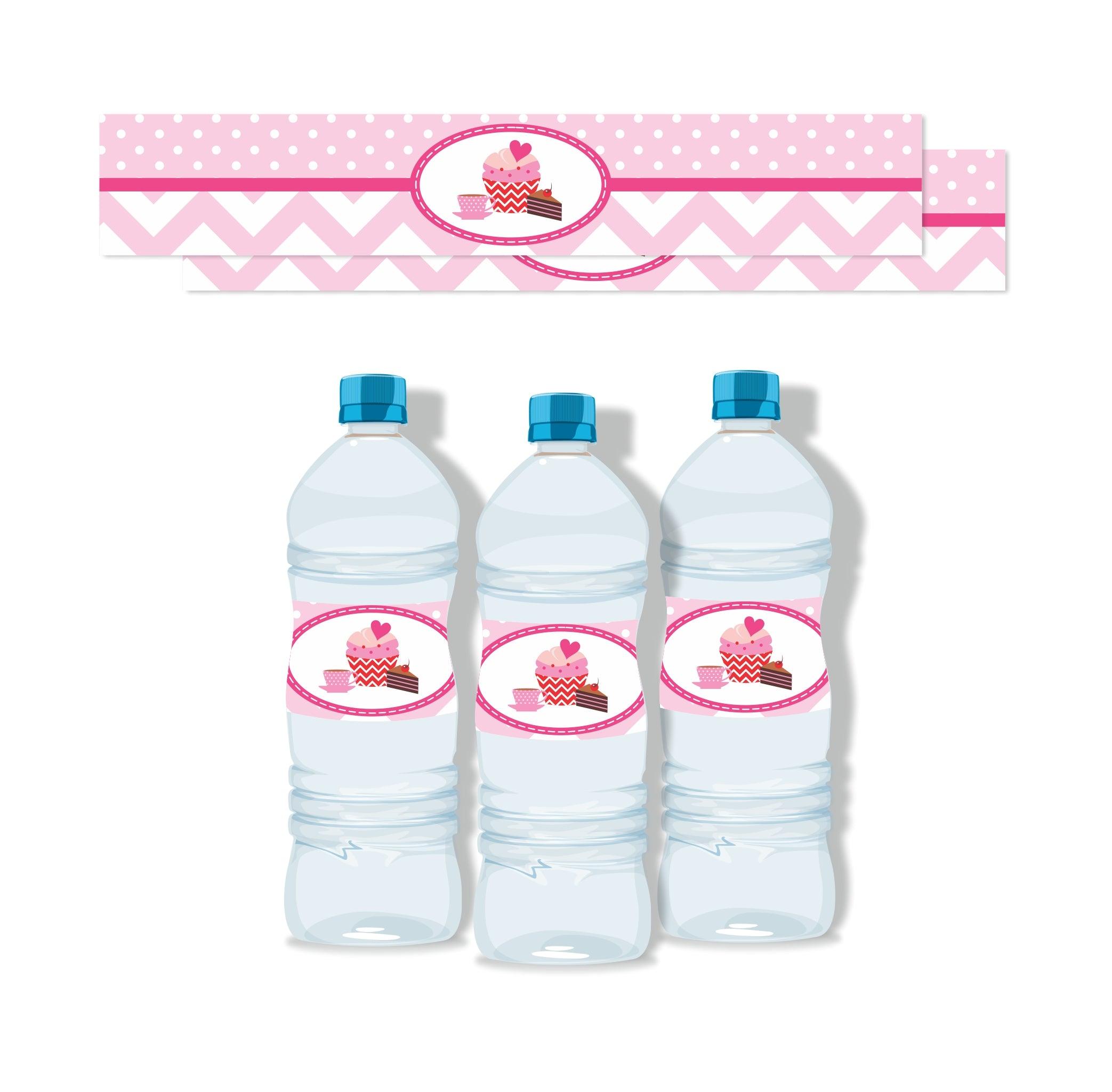 Cupcake Water Bottle Labels THEME PARTIES Pretty UR Party