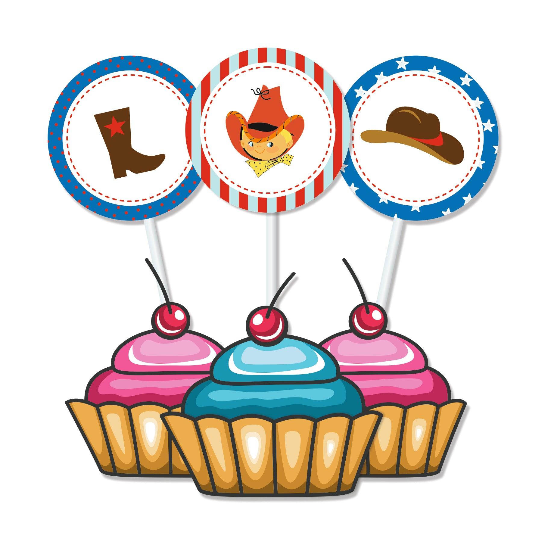 Little Cowboy Theme Cupcake / Food Toppers THEME PARTIES Pretty UR Party