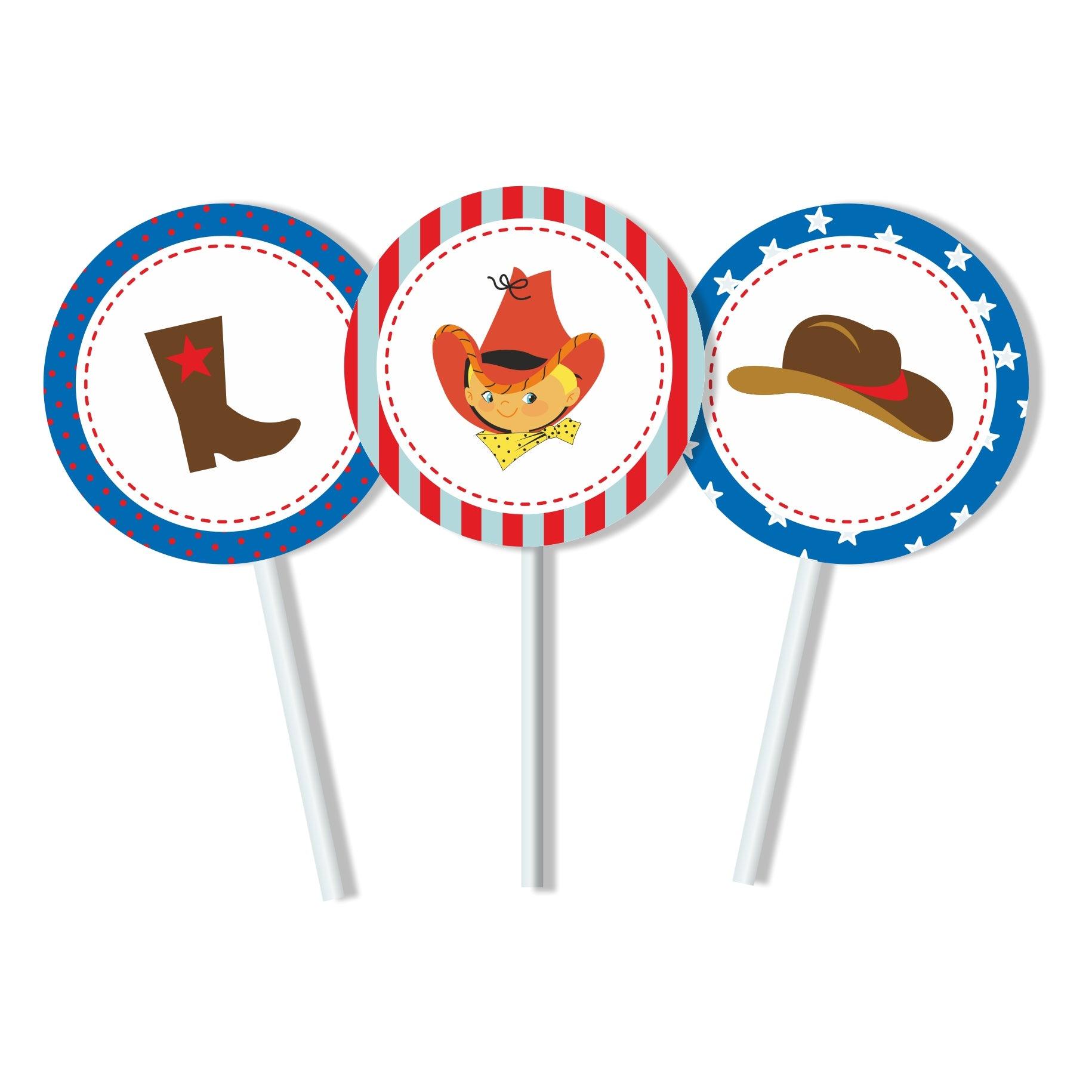 Little Cowboy Theme Cupcake / Food Toppers THEME PARTIES Pretty UR Party