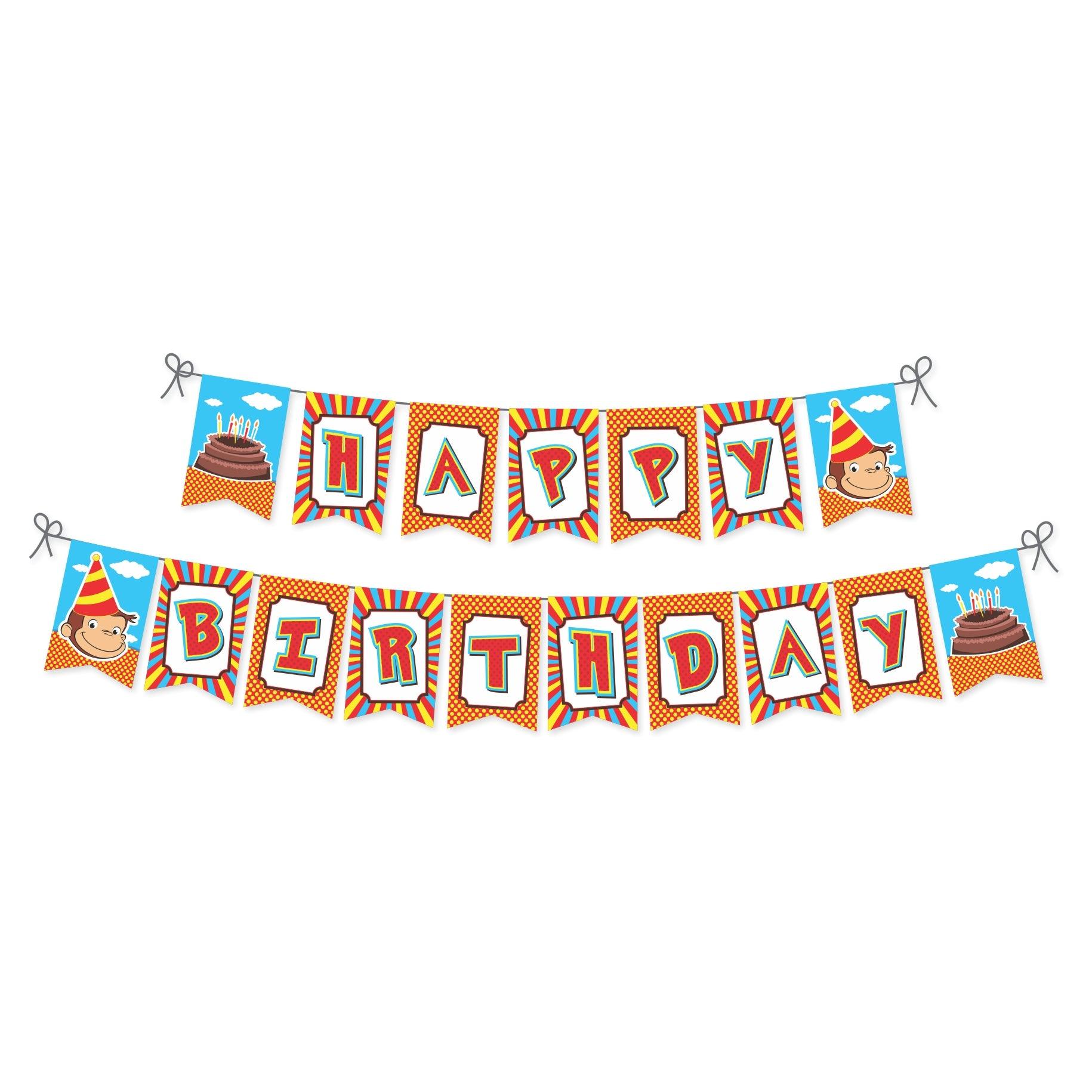 Curious George Theme Bunting THEME PARTIES Pretty UR Party