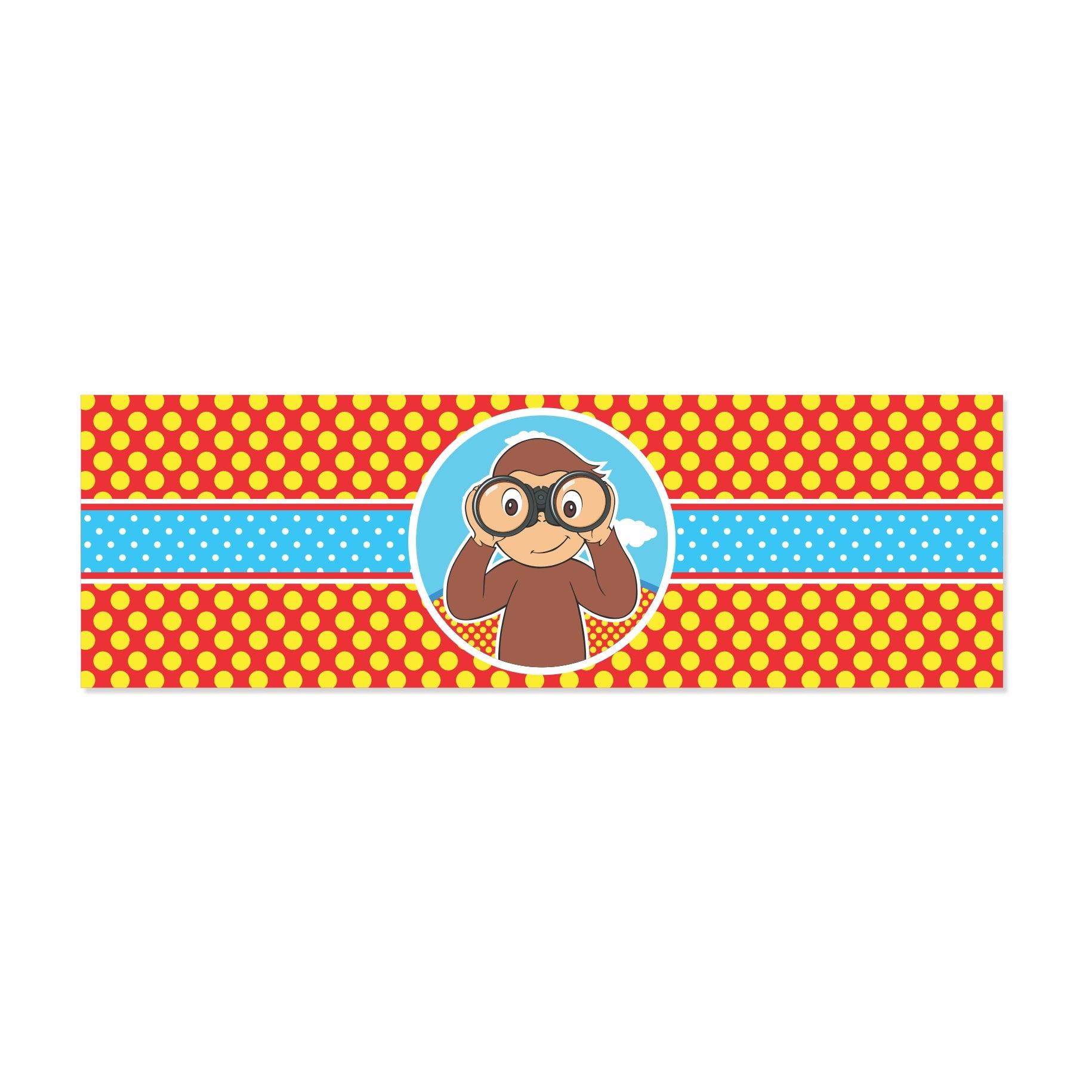 Curious George Theme Wrist Bands - Pack of 10 THEME PARTIES Pretty UR Party