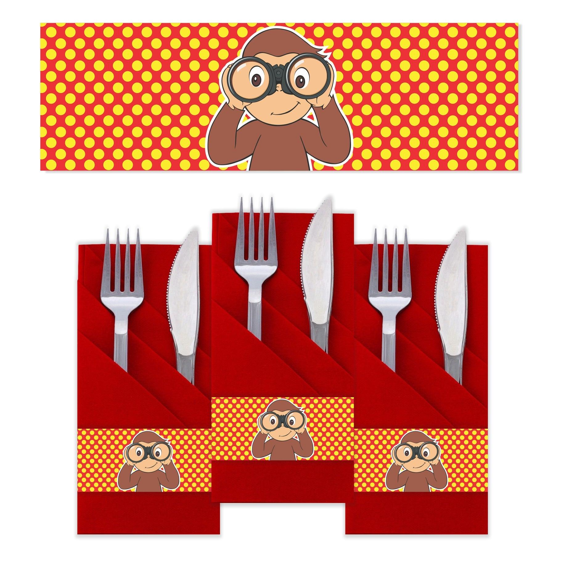 Curious George Theme  Napkin Rings THEME PARTIES Pretty UR Party