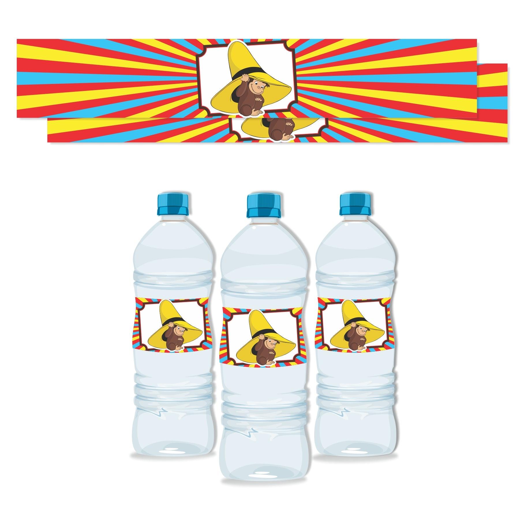 Curious George Theme Water Bottle Labels THEME PARTIES Pretty UR Party