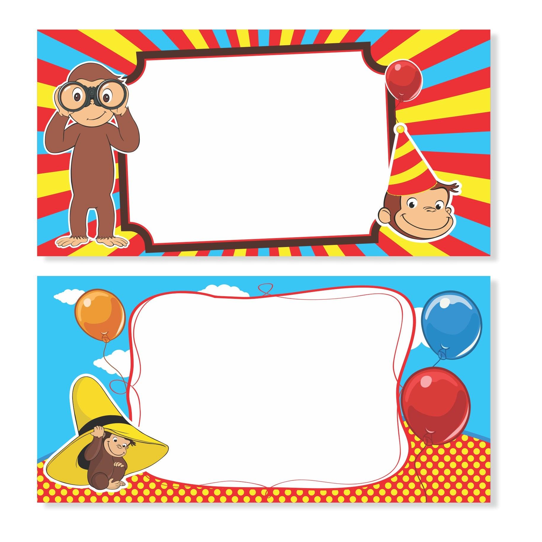 Curious George Theme  / Buffet Table Cards THEME PARTIES Pretty UR Party
