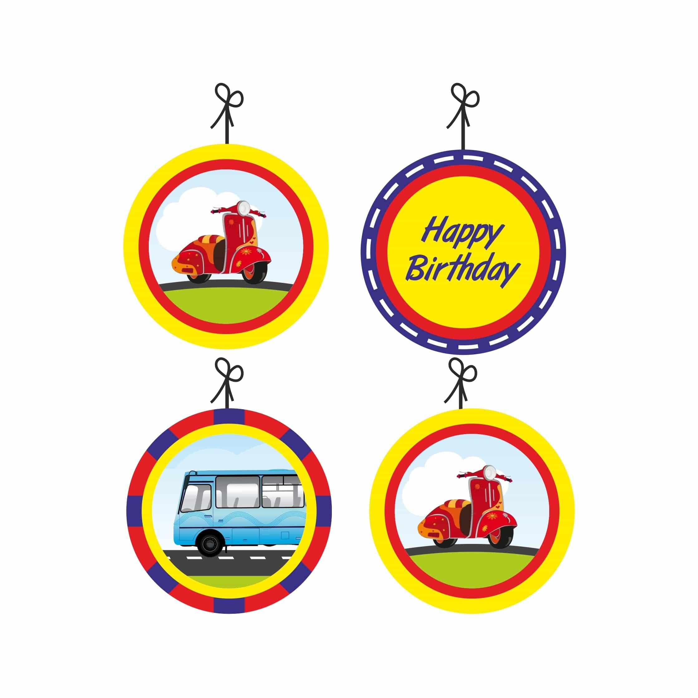 Transport Party Decorations Kit - 80 Pieces Combo Pack BIRTHDAYS Pretty UR Party