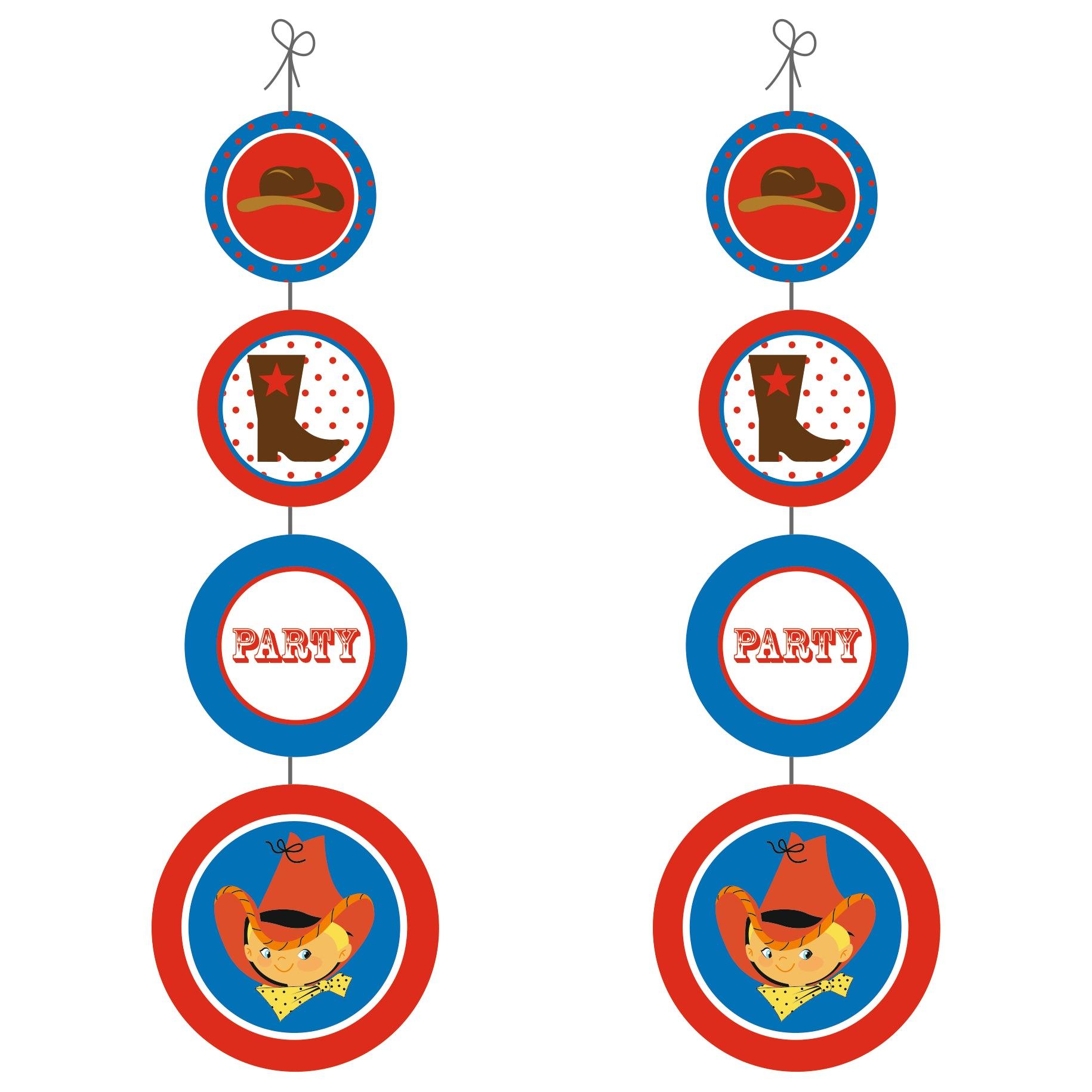 Little Cowboy Theme Danglers THEME PARTIES Pretty UR Party