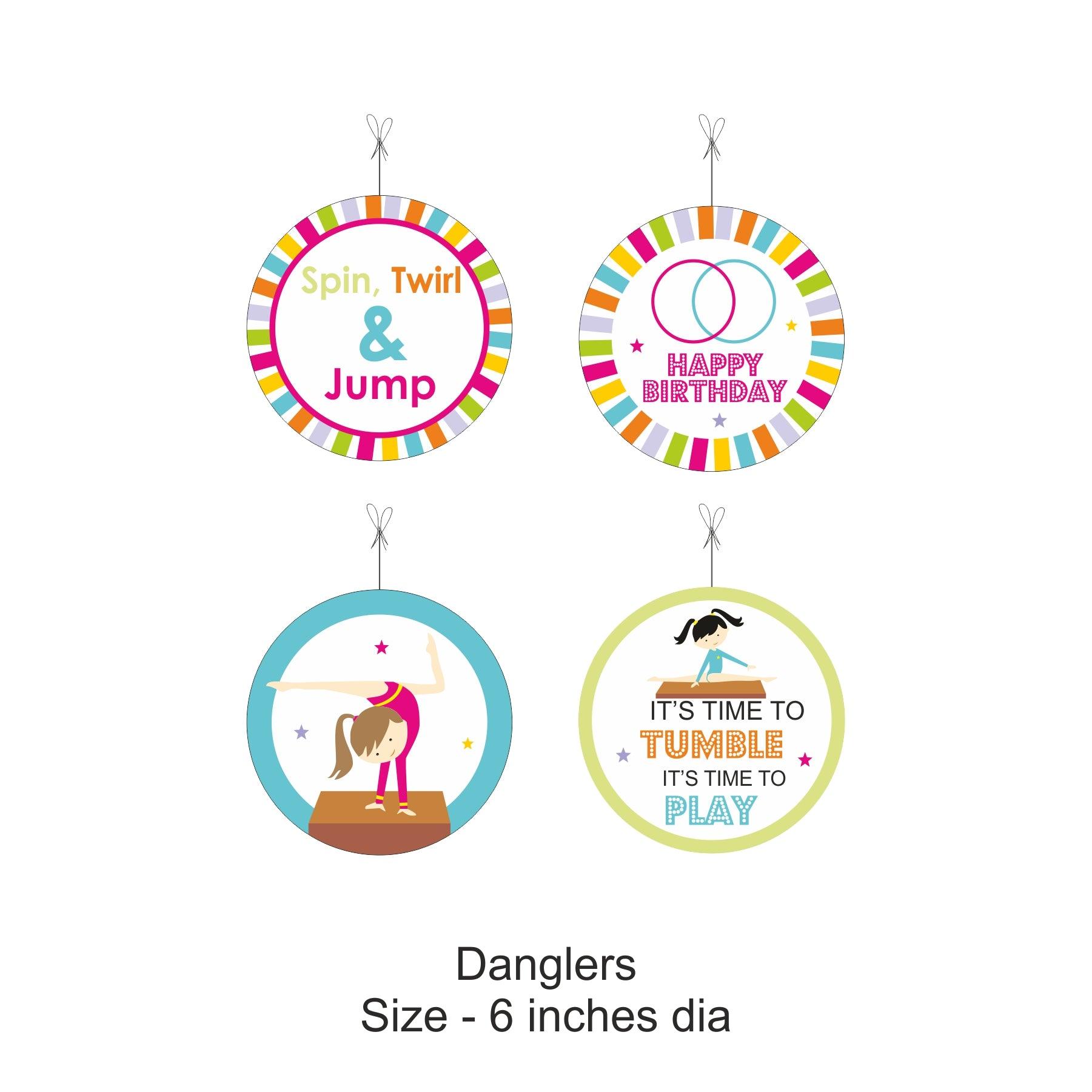 Gymnastics theme Party Decorations Kit - 80 Pieces Combo Pack BIRTHDAYS Pretty UR Party