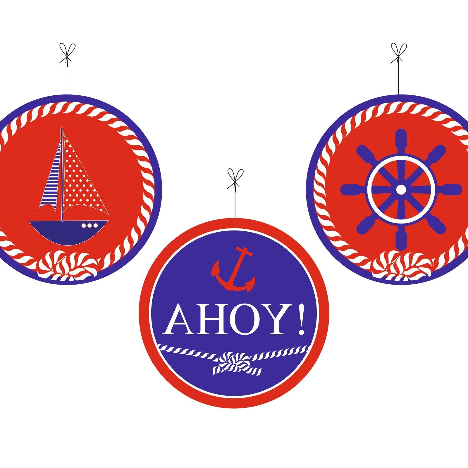 Nautical Party Decorations Kit - 80 pieces Combo Pack BIRTHDAYS Pretty UR Party