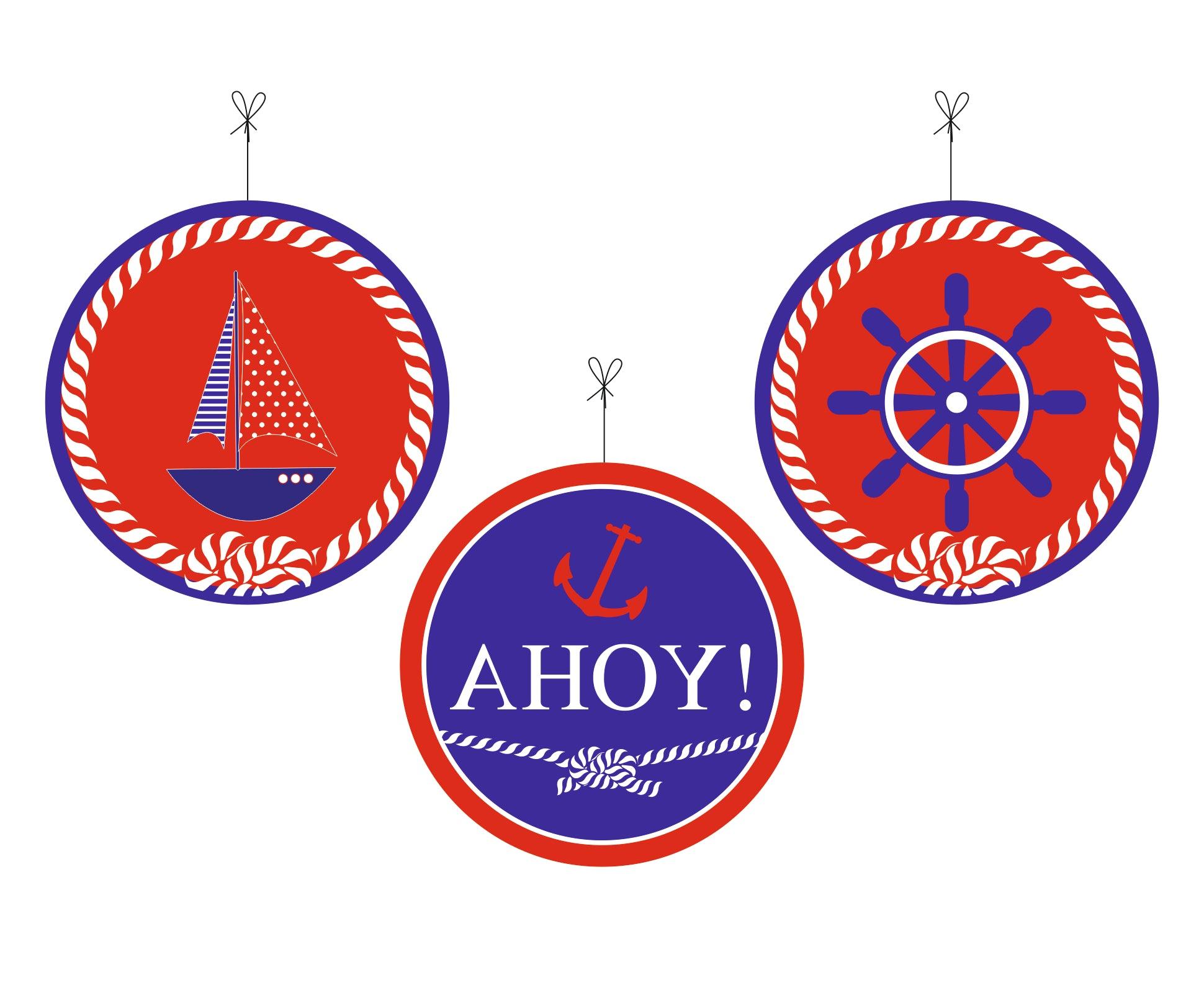 Nautical Party Decorations Kit - 80 pieces Combo Pack BIRTHDAYS Pretty UR Party