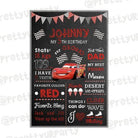 Cars Chalkboard Poster PERSONALISED Pretty UR Party