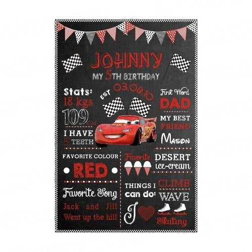 Cars Chalkboard Poster