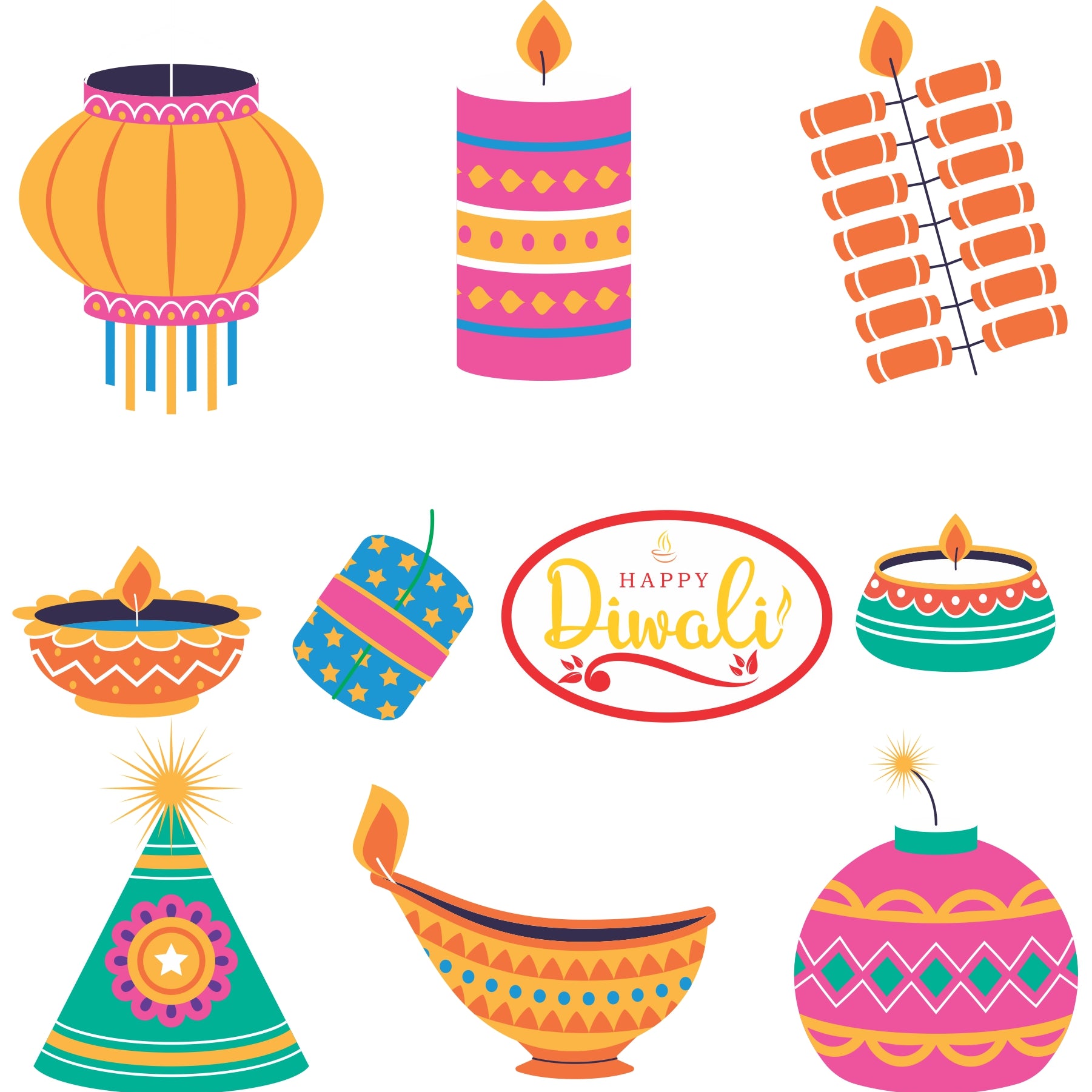 Diwali Cutout 02 - Pack of 10 Diwali Cutout 02 - Pack of 10
