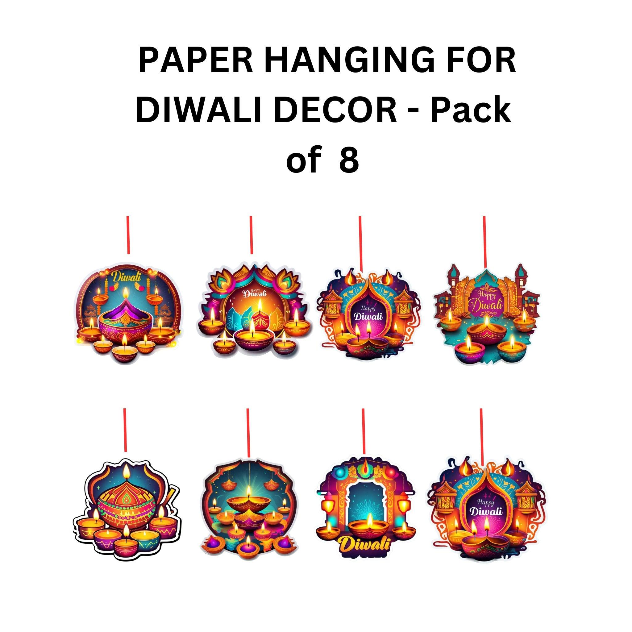 Diwali Hanging Danglers  - Pack of 8 DECORATIONS PRETTY UR PARTY