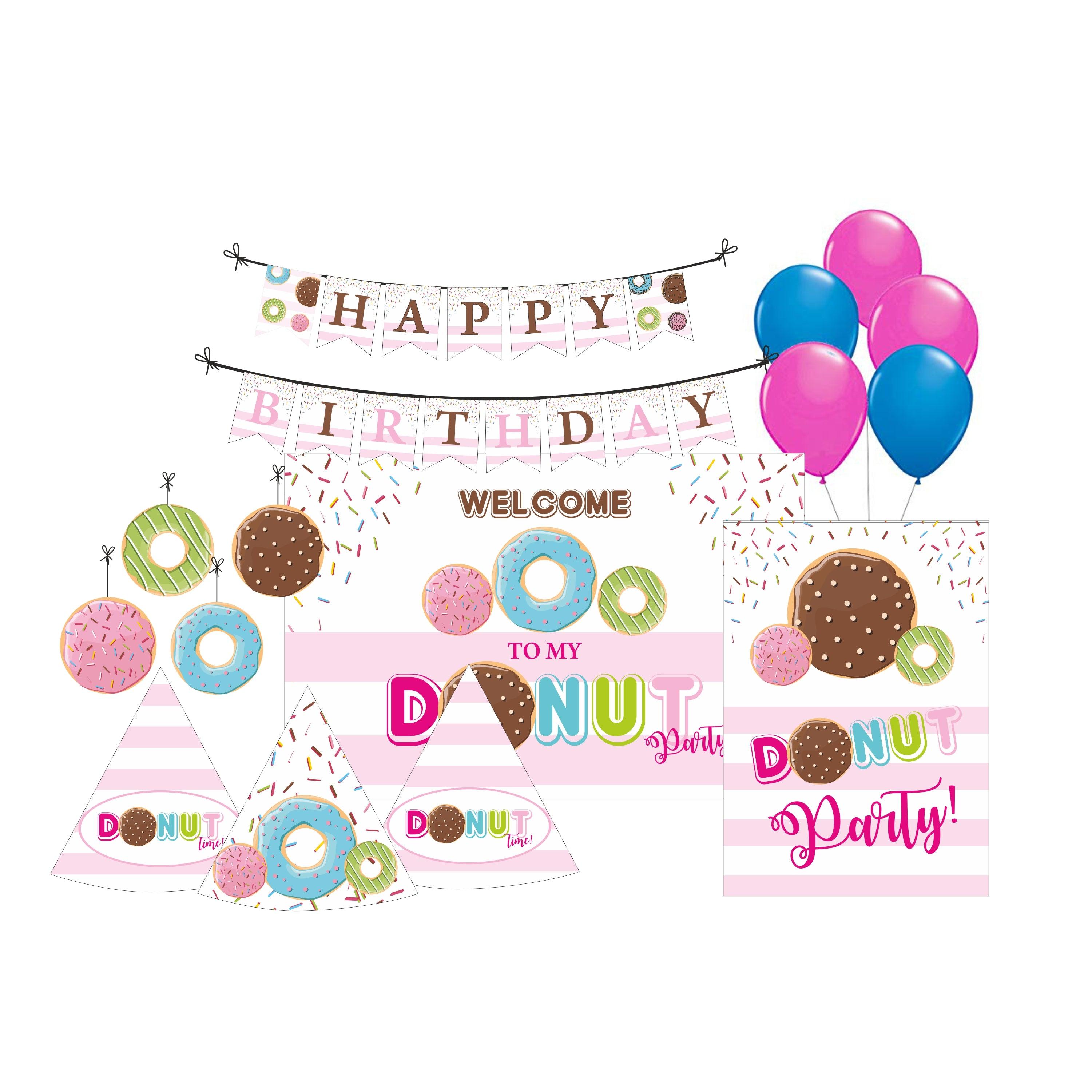 Donut Party Decorations Package - 70 pieces Combo BIRTHDAYS Pretty UR Party
