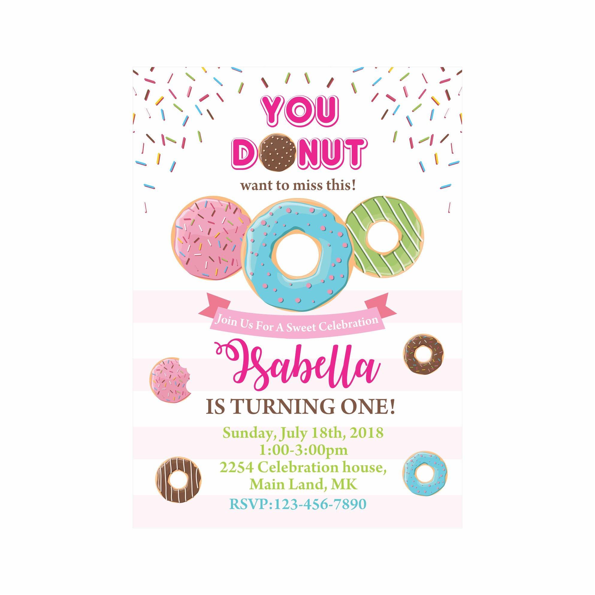 Donut Theme E-Invitations ALL PARTY SUPPLIES Pretty UR Party