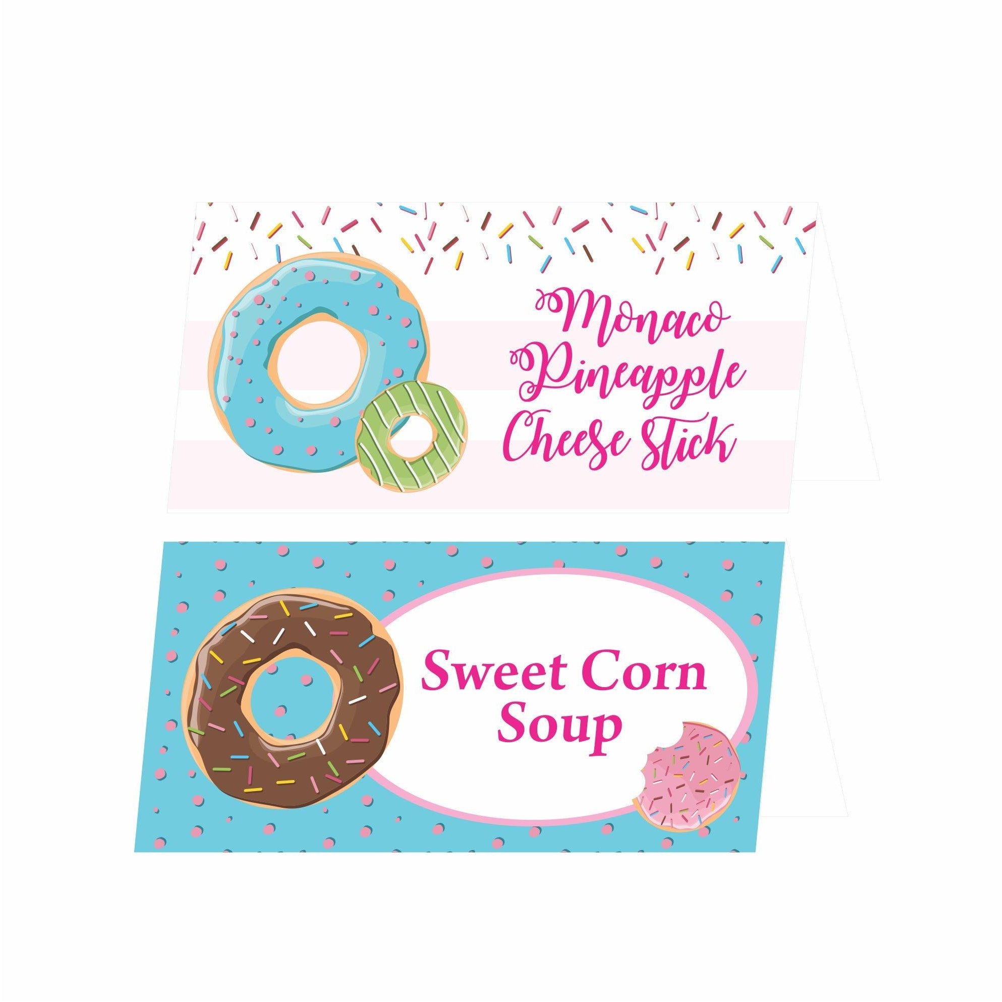 Donut Theme Food Labels / Buffet Table Cards THEME PARTIES Pretty UR Party