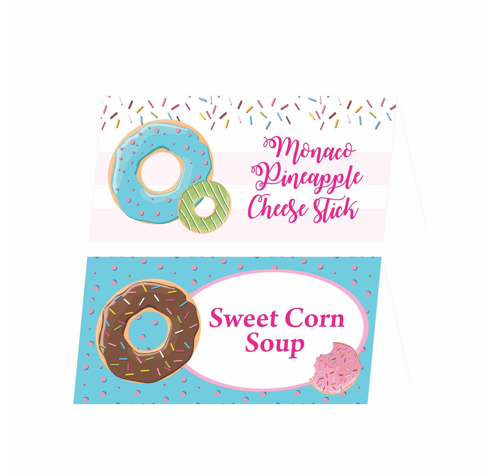 Donut Theme Food Labels / Buffet Table Cards THEME PARTIES Pretty UR Party