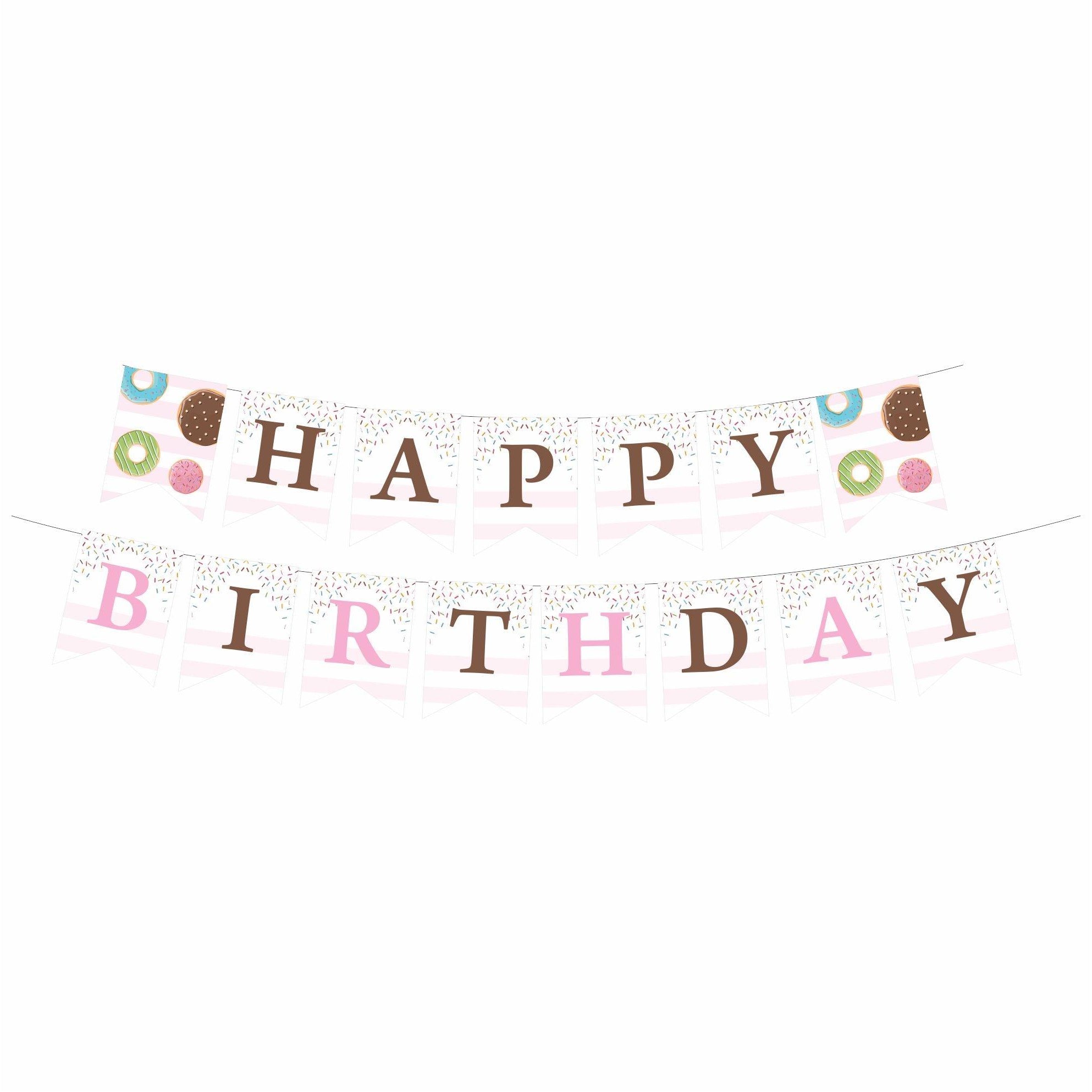 Donut Theme Bunting BIRTHDAYS Pretty UR Party