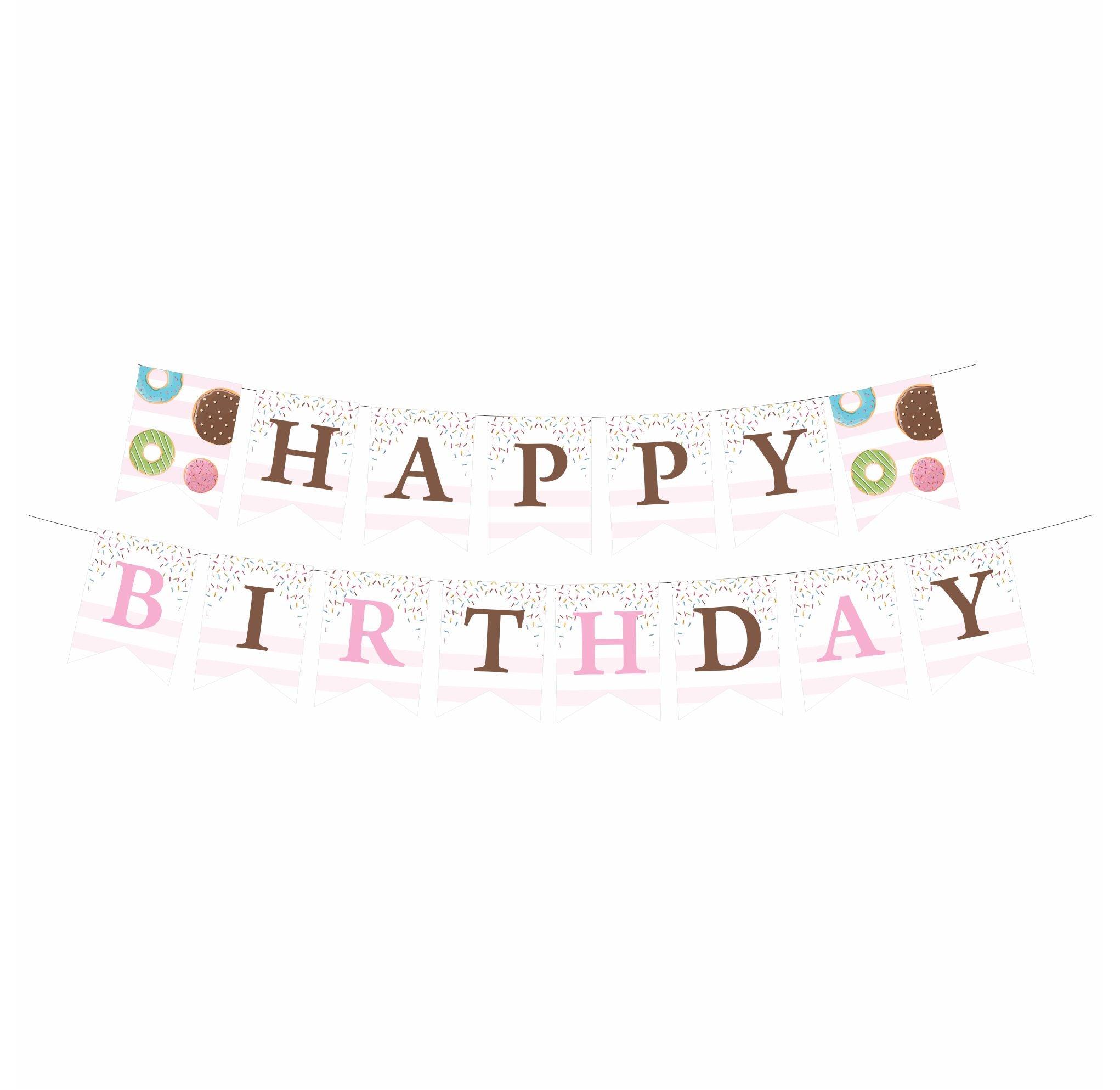 Donut Theme Bunting BIRTHDAYS Pretty UR Party