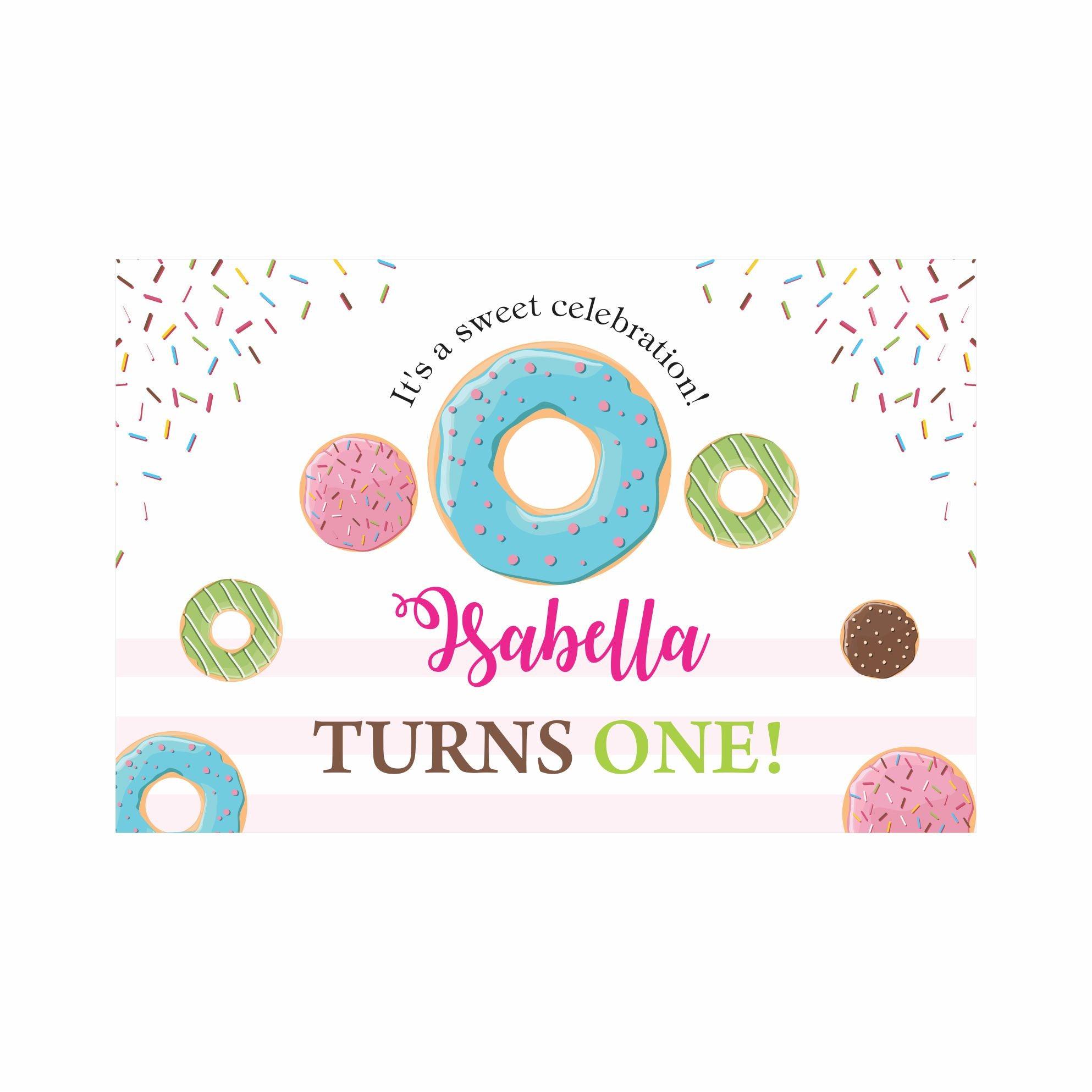 Donut Theme Backdrop PERSONALISED Pretty UR Party