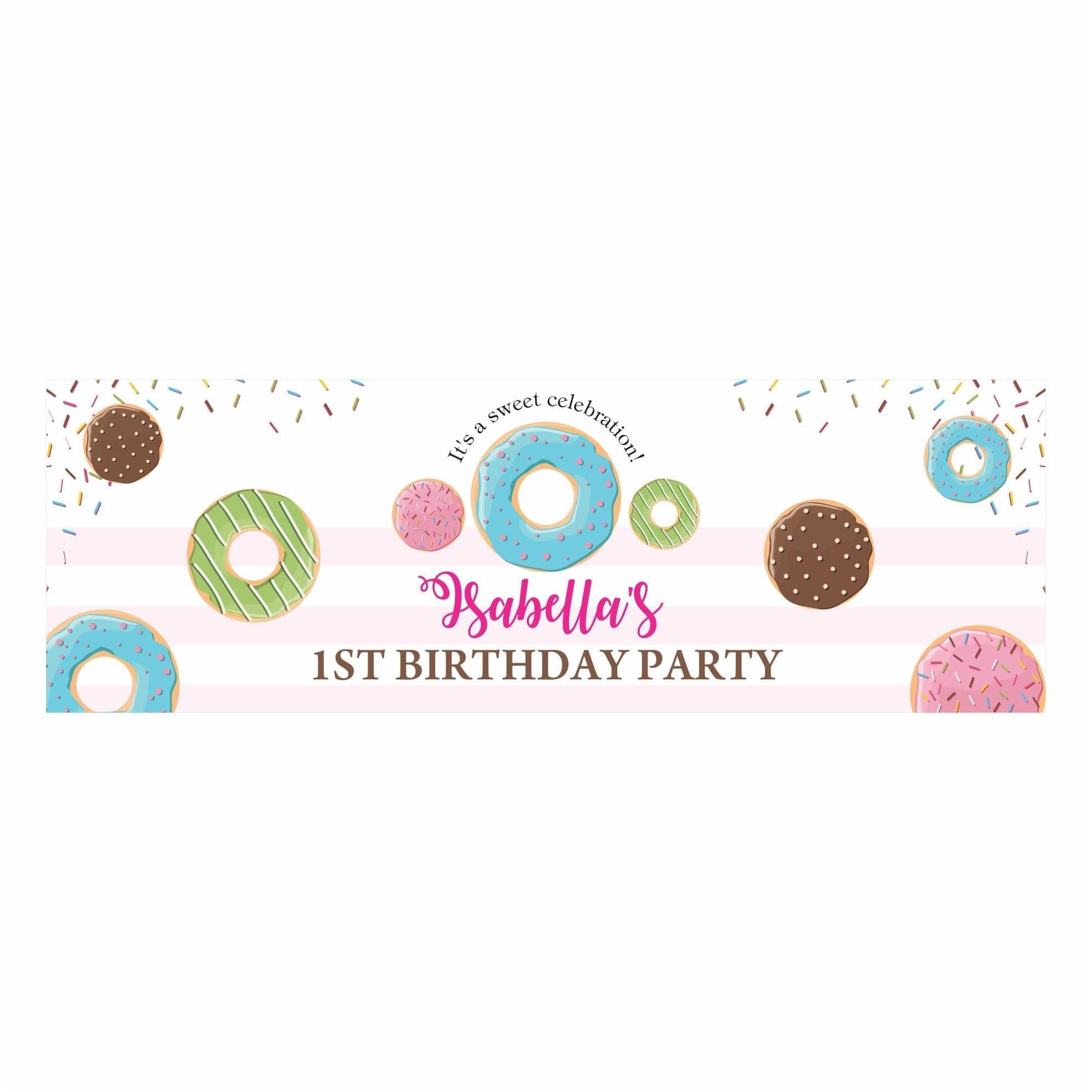 Personalized Donut Theme Banner 30in ALL PARTY SUPPLIES Pretty UR Party