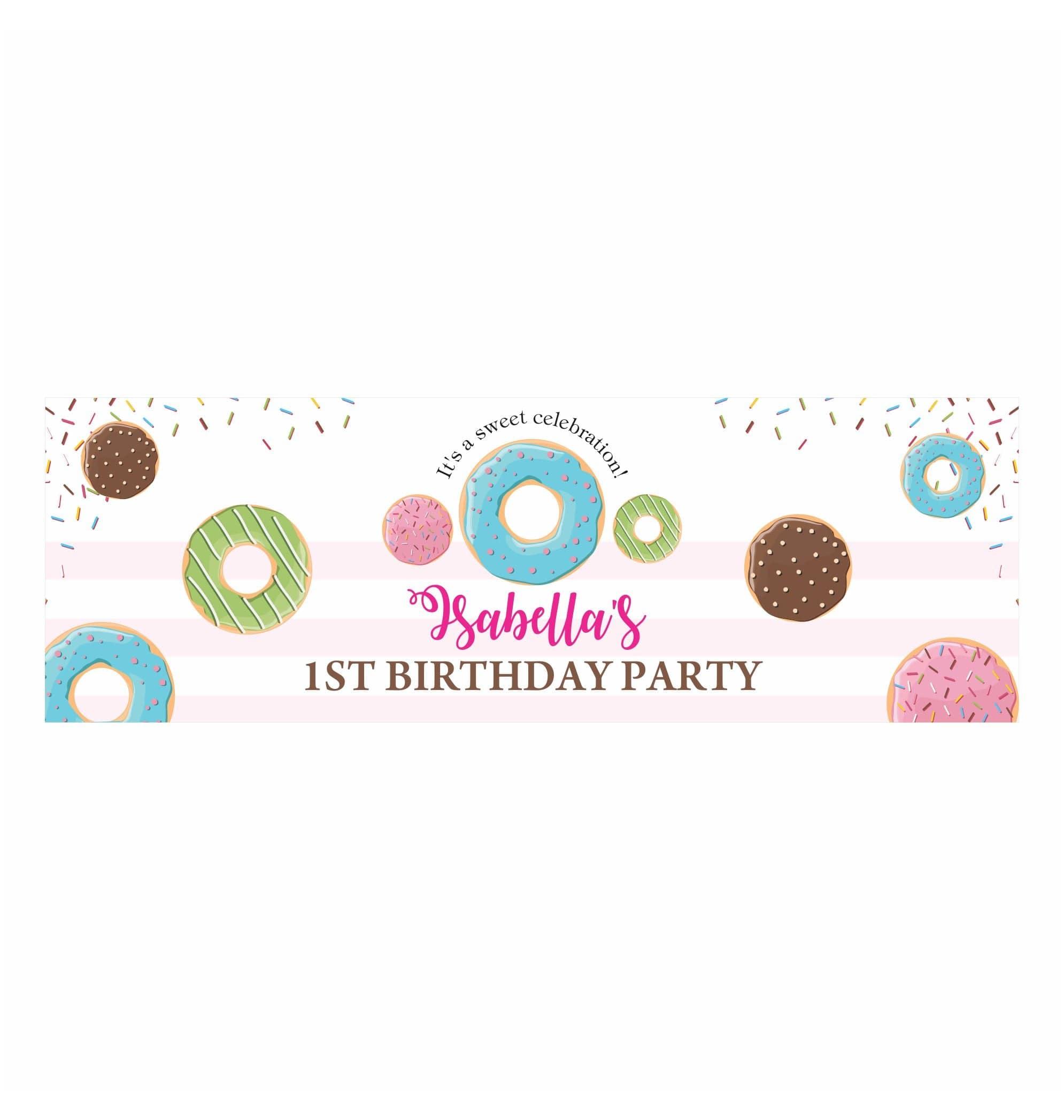 Personalized Donut Theme Banner 30in ALL PARTY SUPPLIES Pretty UR Party
