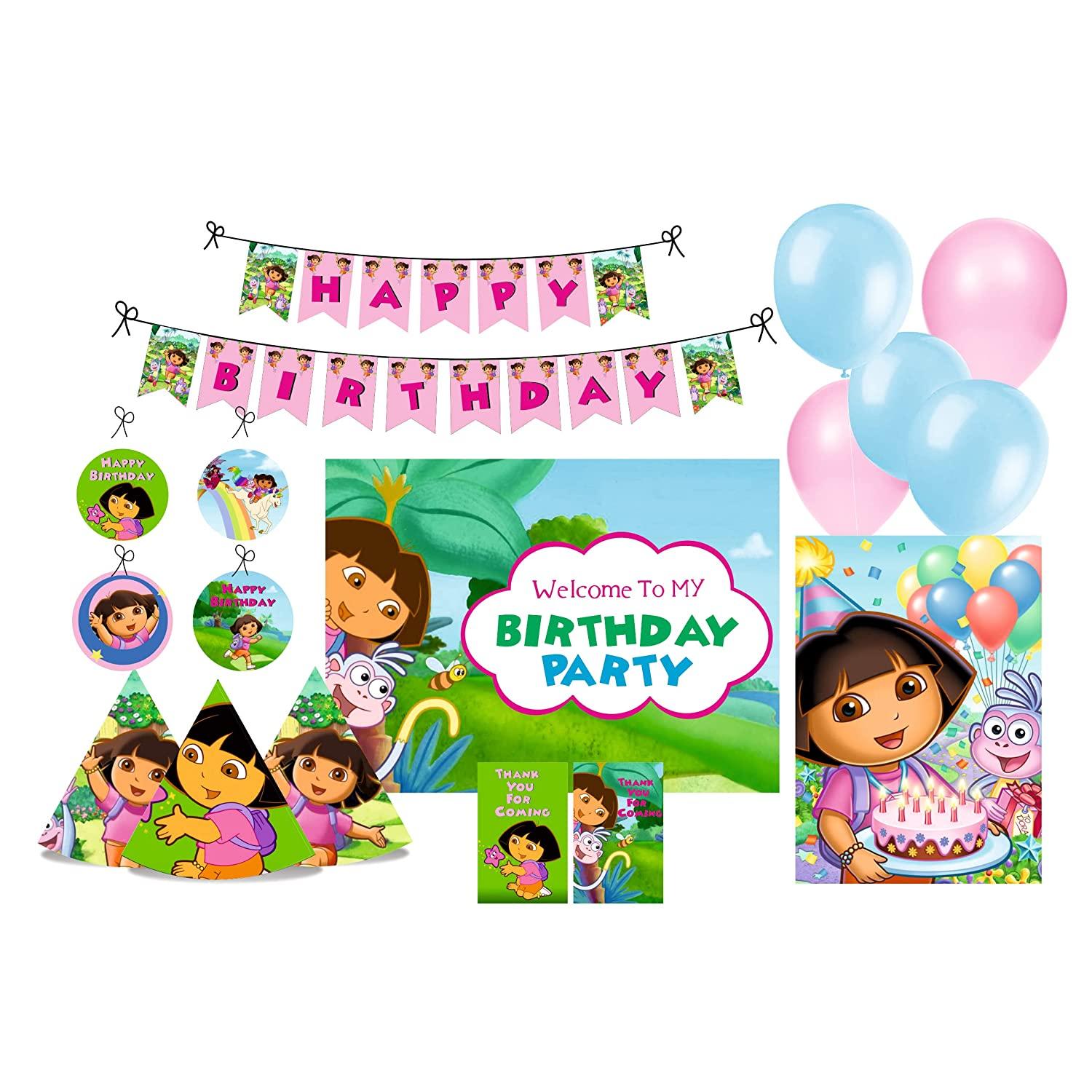 Dora the Explorer theme Party Decorations Kit - 80 pieces Combo Pack BIRTHDAYS Pretty UR Party