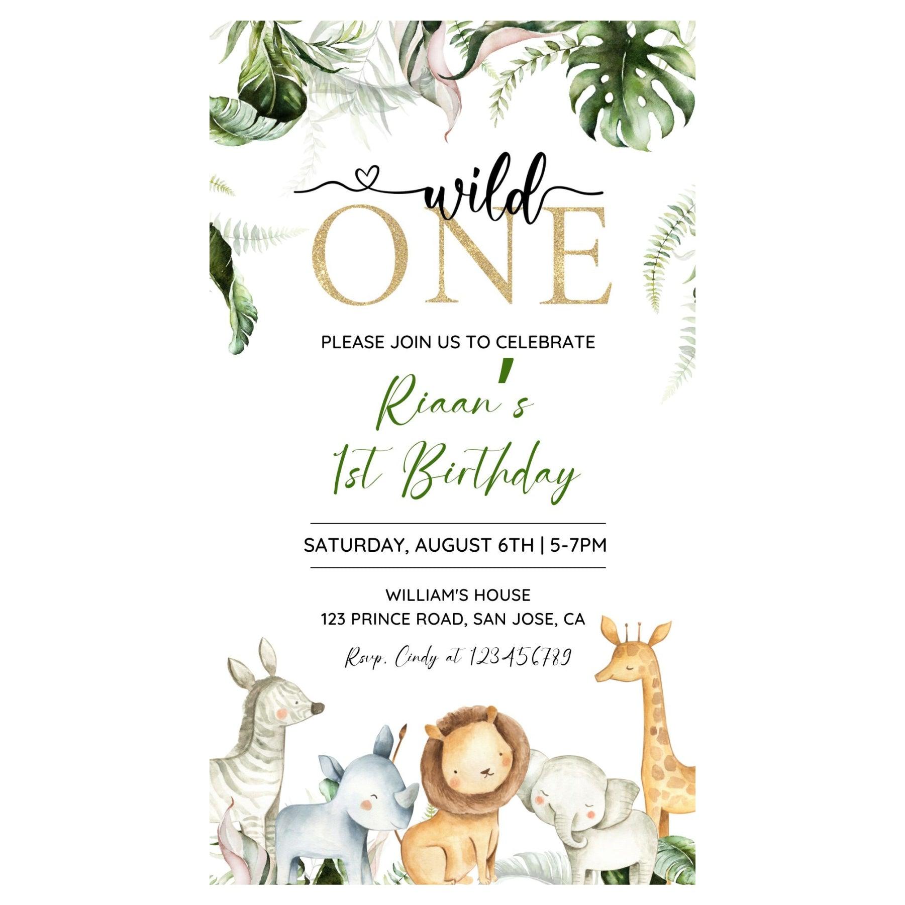 Wild One Theme E-Invitations ALL PARTY SUPPLIES Pretty UR Party