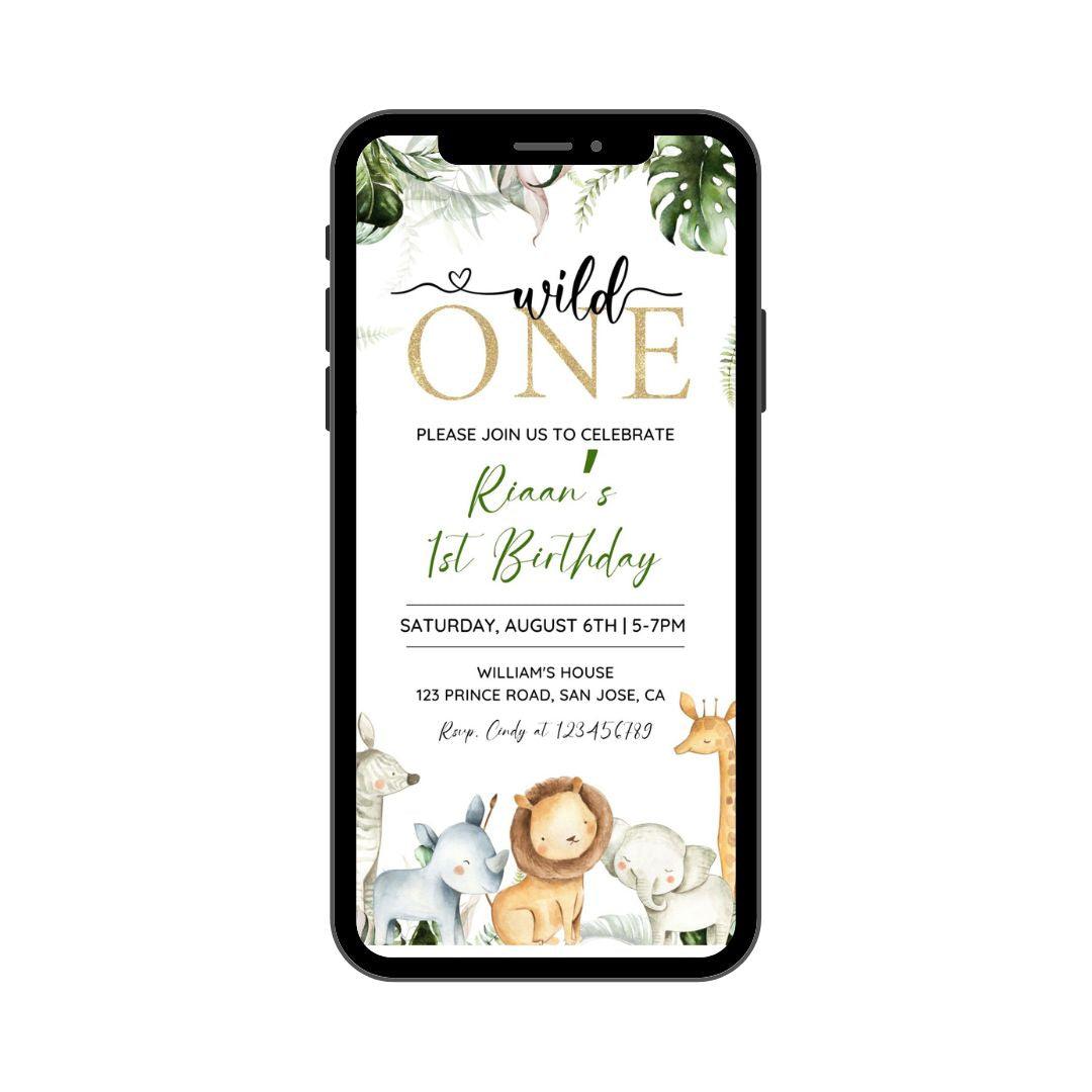 Wild One Theme E-Invitations ALL PARTY SUPPLIES Pretty UR Party