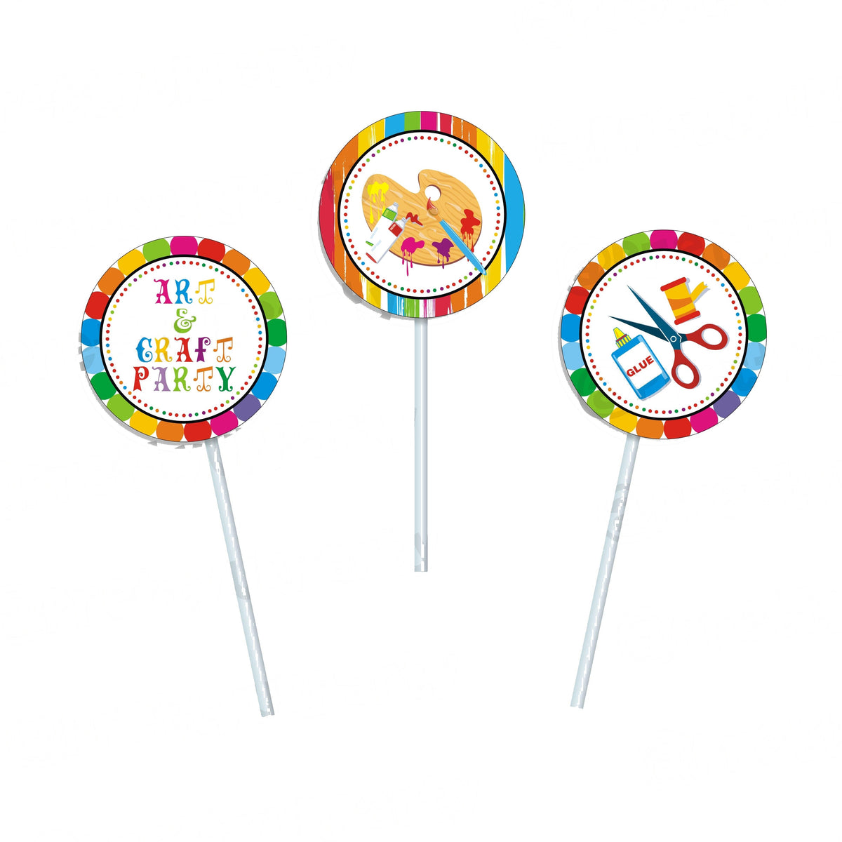 Art & Craft Party Cupcake / Food Toppers