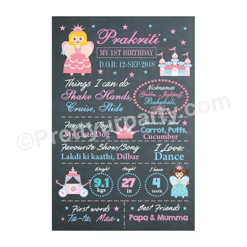 Fairy Princess Theme Chalkboard Poster PERSONALISED Pretty UR Party