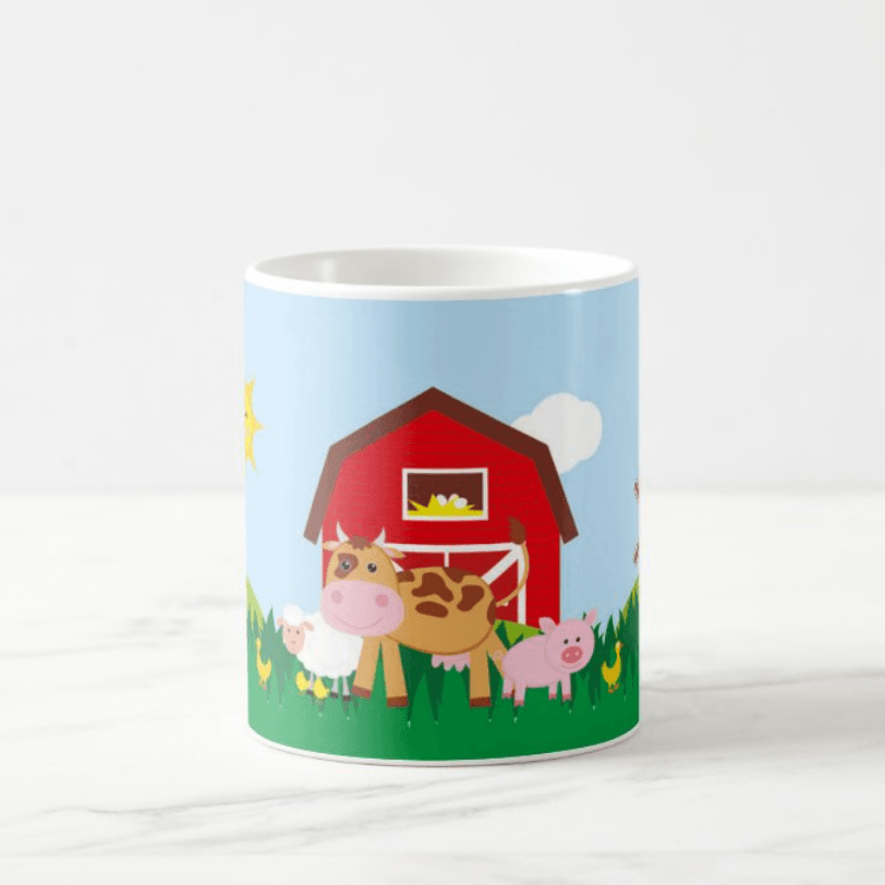 Personalised Farm Friends Mug THEME PARTIES Pretty UR Party