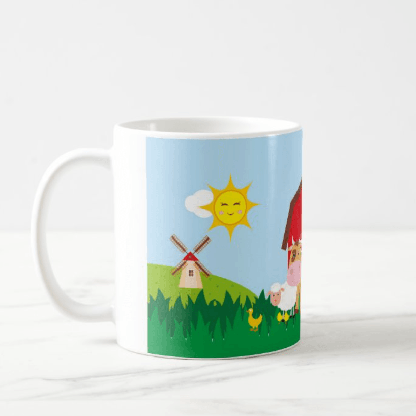 Personalised Farm Friends Mug THEME PARTIES Pretty UR Party