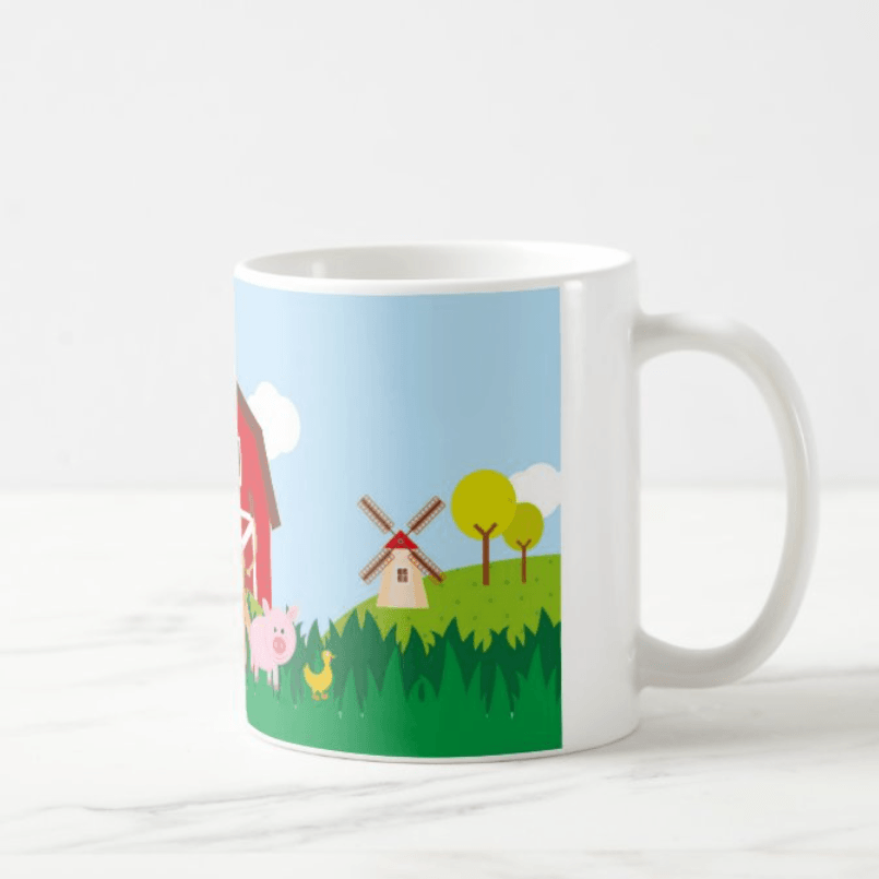 Personalised Farm Friends Mug THEME PARTIES Pretty UR Party
