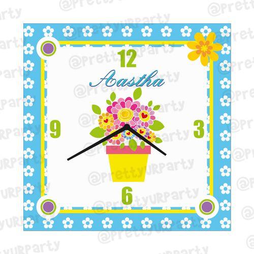 Personalised Flowers Clock RETURN GIFTS Pretty UR Party